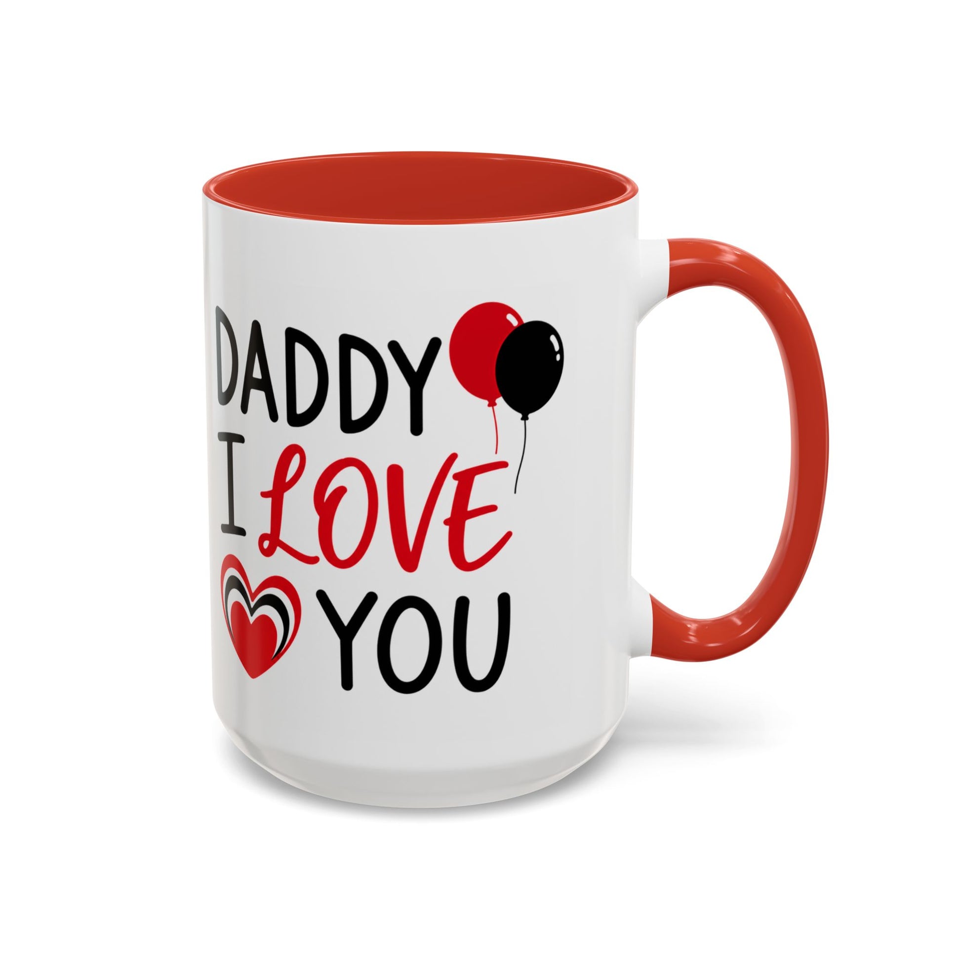Taza de café Printify "Daddy I Love You" para el Día del Padre, en tamaño de 11 oz, con diseño de acento y mensaje cariñoso.