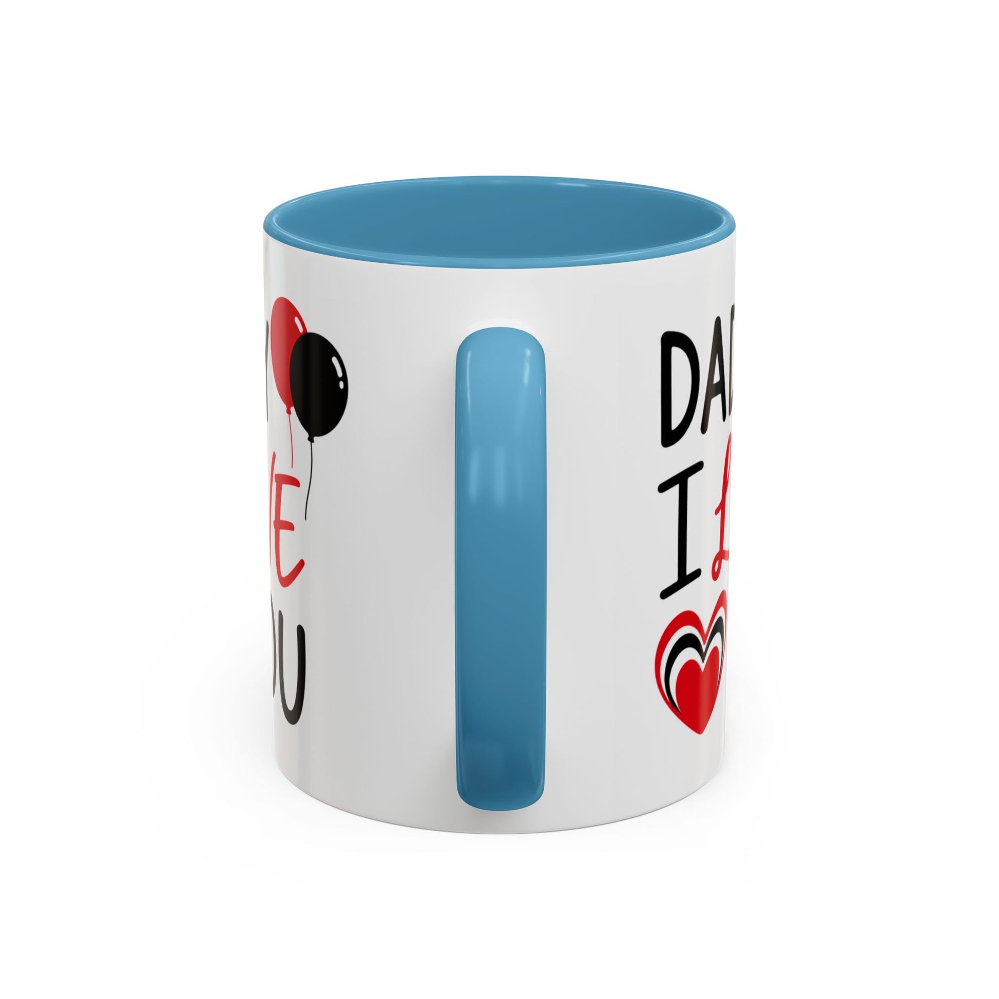 Taza de café con mensaje "Daddy I Love You" de Printify, 11 oz, diseño decorativo para Día del Padre, en color blanco con texto.
