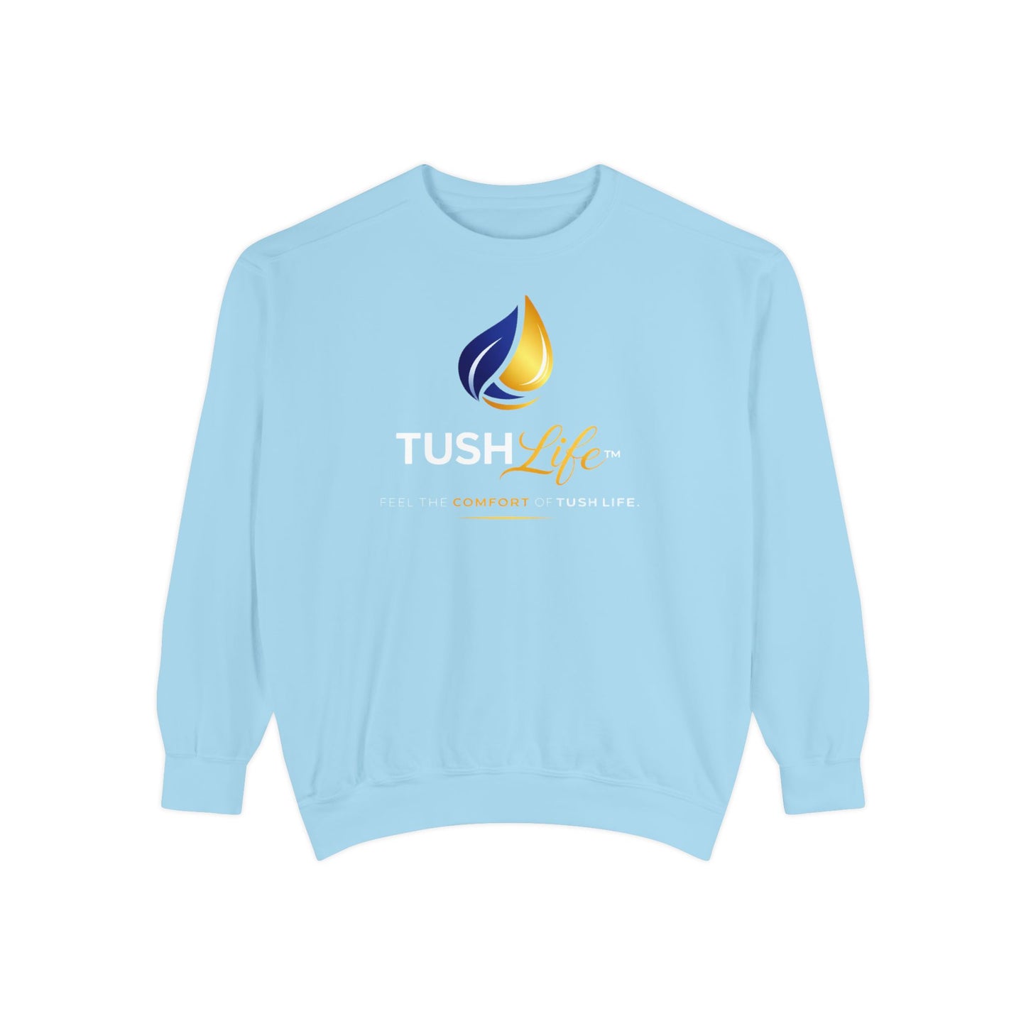 Sudadera Cozy Coral de TushLife con teñido de prenda, de estilo cómodo y suave, muestra el diseño colorido en la imagen.
