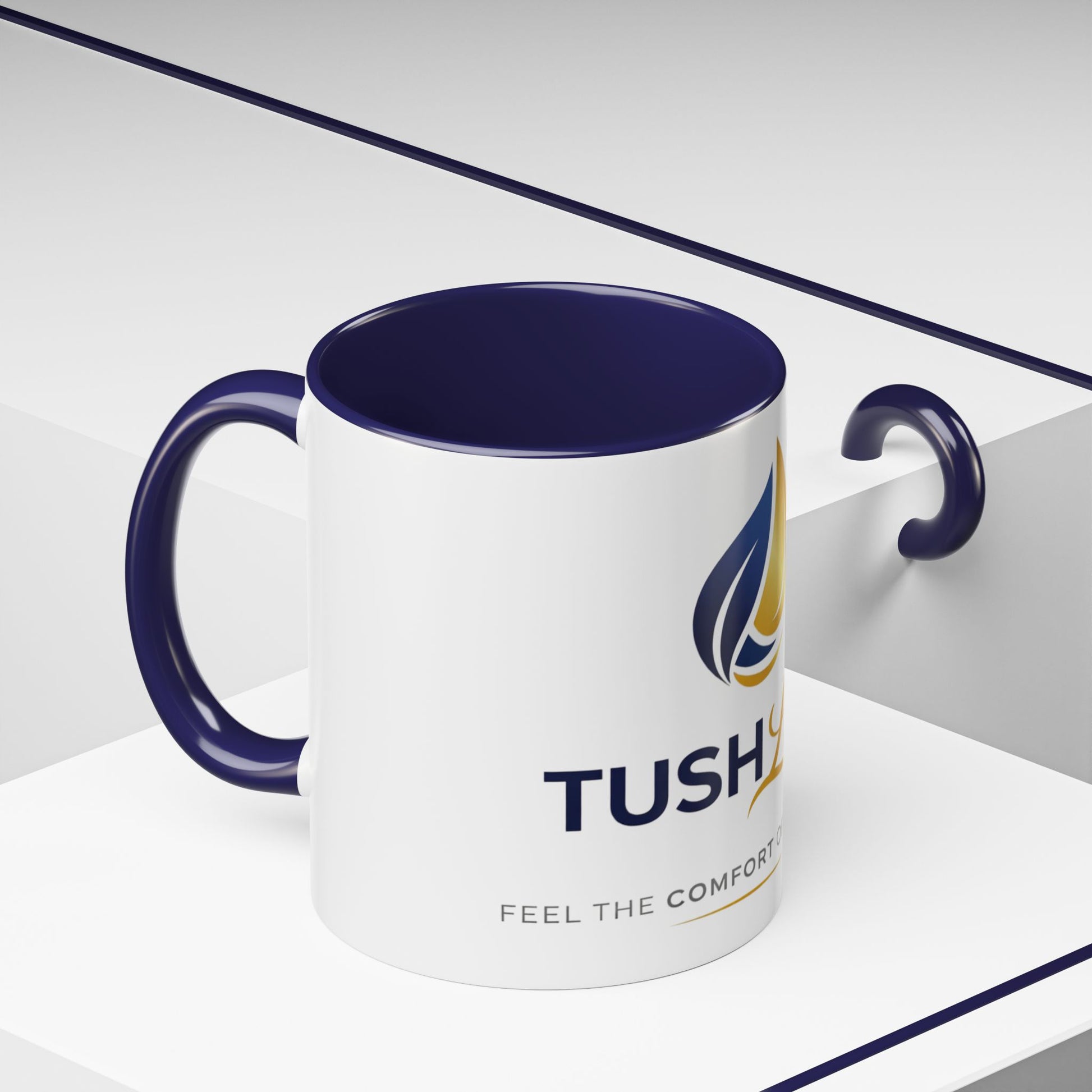 Taza TushLife de 11oz o 15oz con diseño impreso por Printify, cerámica blanca para café o té.