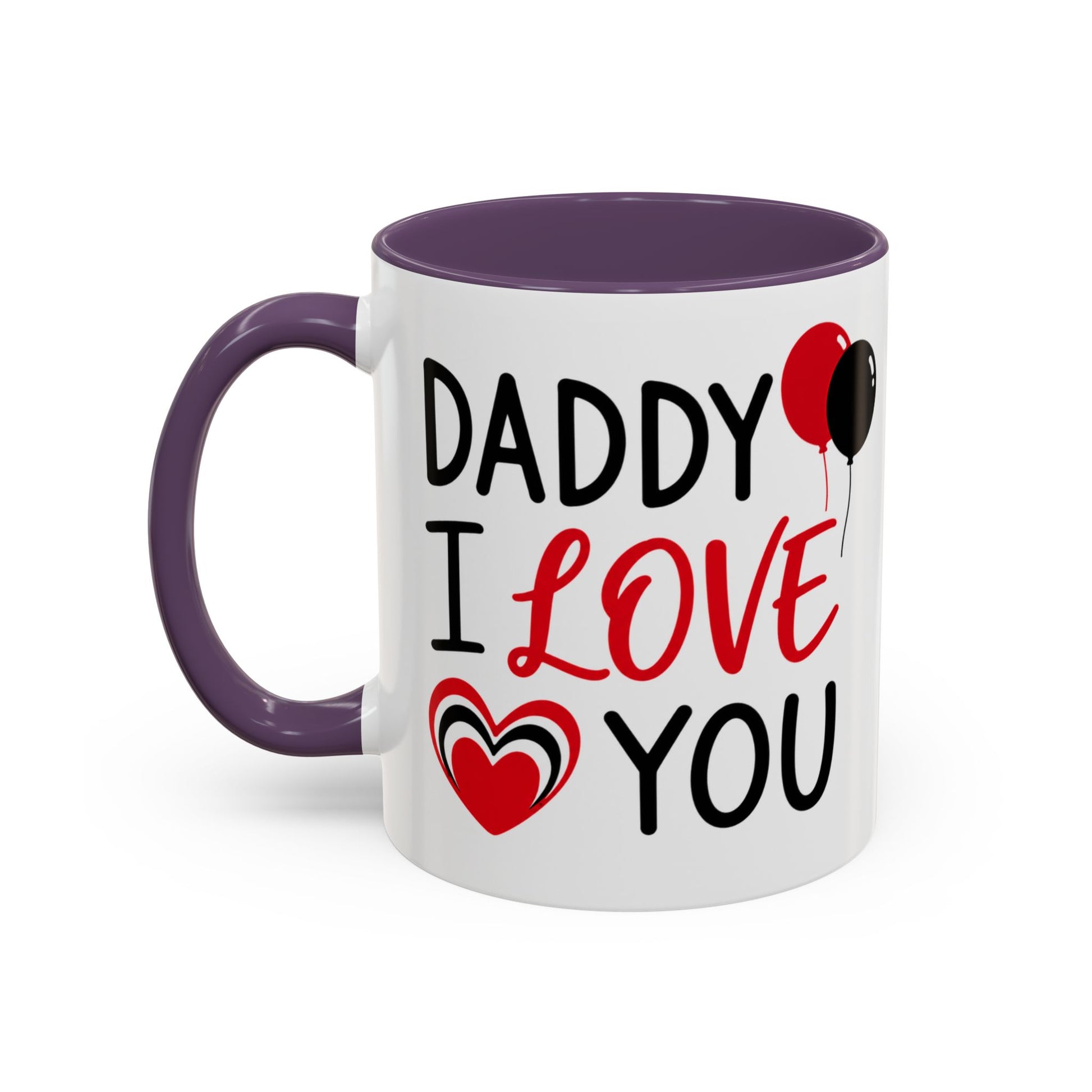 Taza de café Printify "Daddy I Love You" para el Día del Padre, 11 oz, diseño con mensaje cariñoso y moderno.
