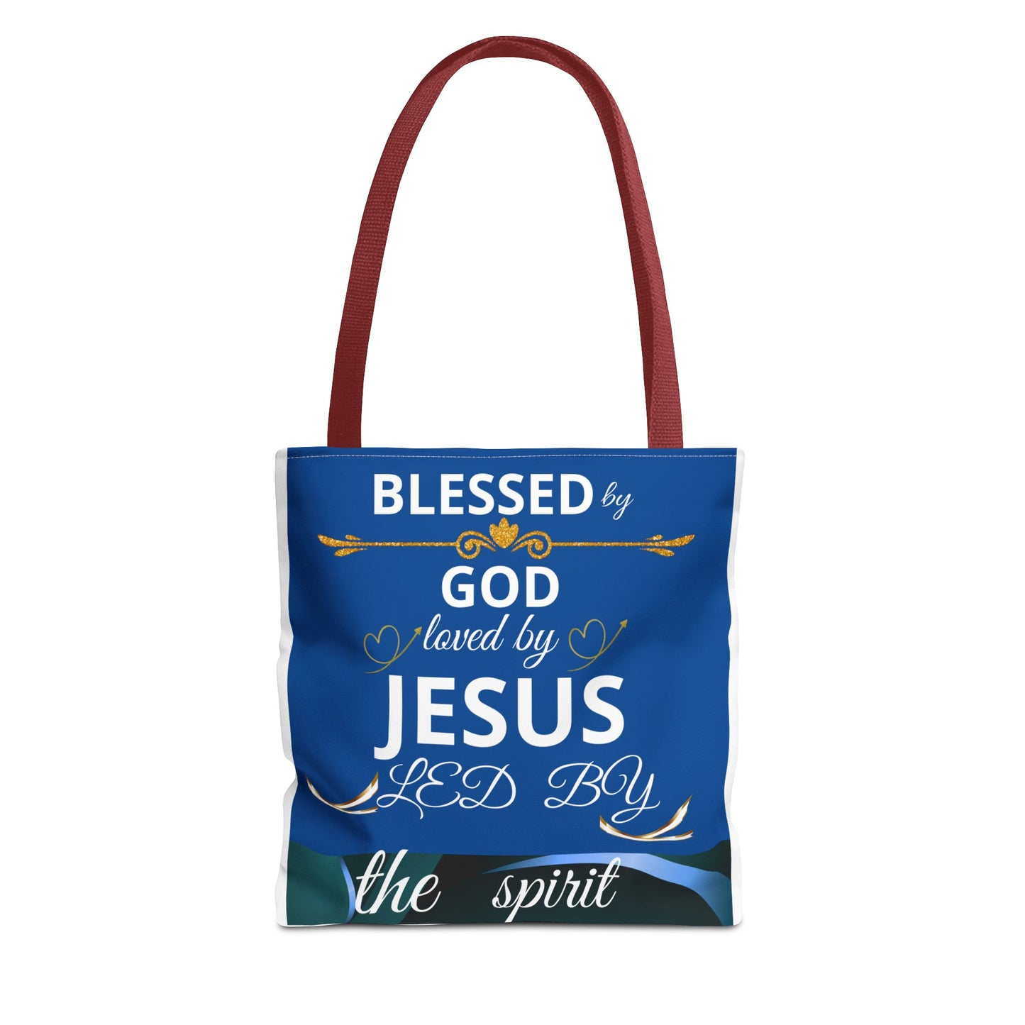 Bolso de mano Christian Mom con mensaje "Confía en Dios", bolso inspirador y religioso de la marca Printify, para madres creyentes.