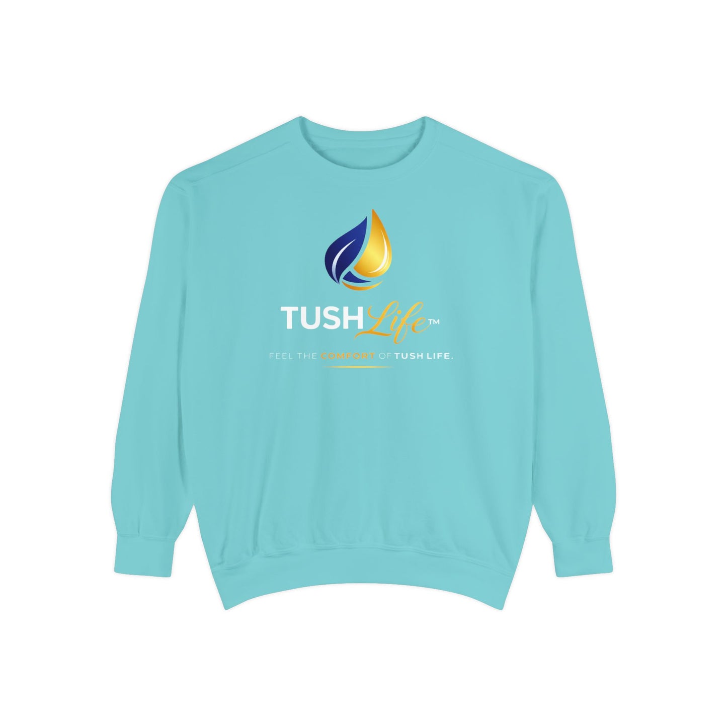 Sudadera Cozy Coral de TushLife de color coral con acabado de tinte, de manga larga y estilo cómodo.