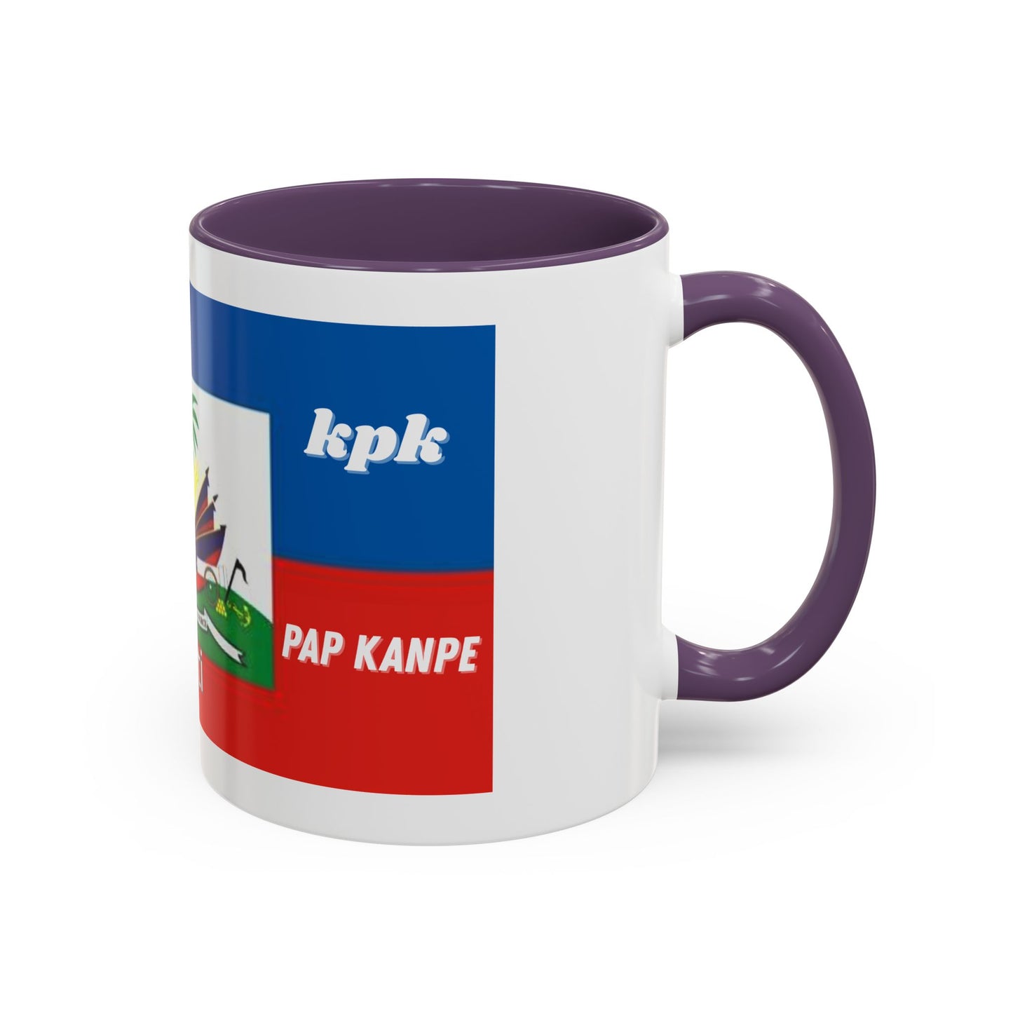 Taza de cerámica con diseño haitiano KPK Kanal La Pap Kanpe, ideal para café o té, decorativa y para oficina.