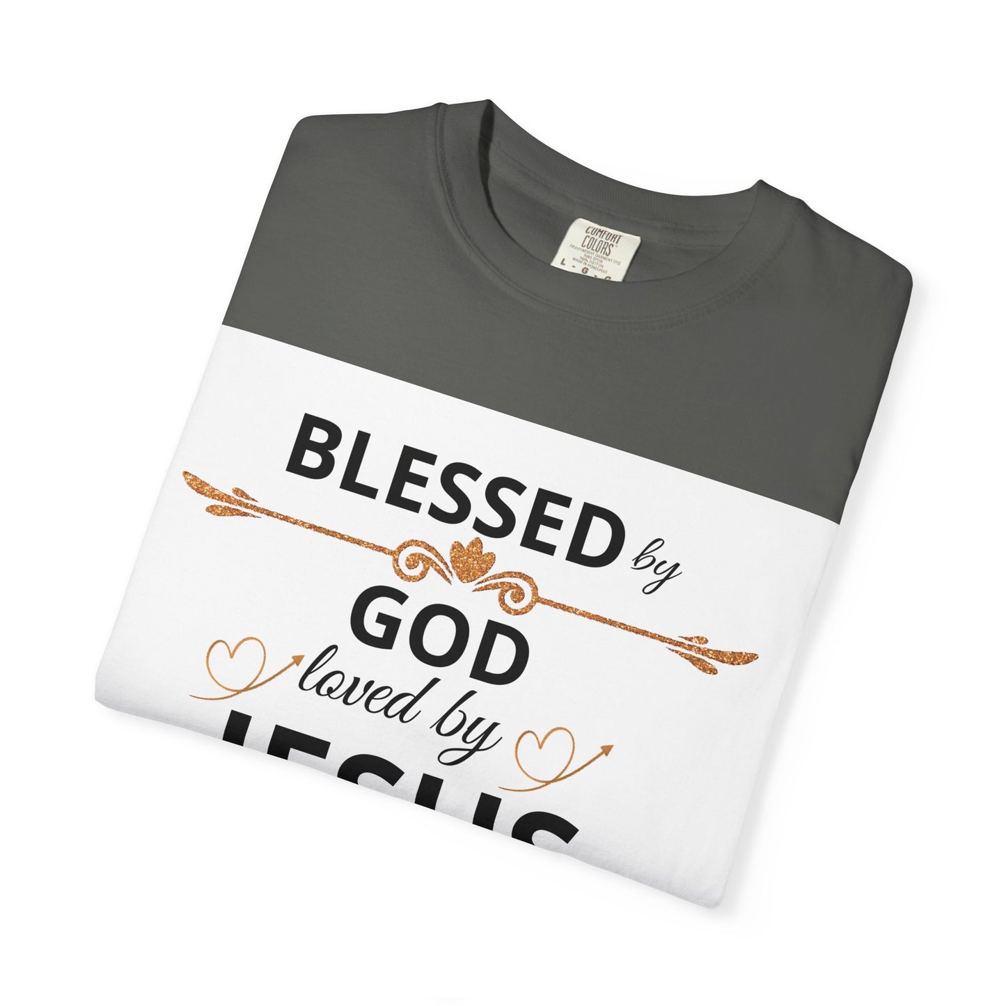 Camiseta unisex "Blessed by God" de Printify, camiseta de color lavado para iglesia, familia y viajes, ropa cristiana.