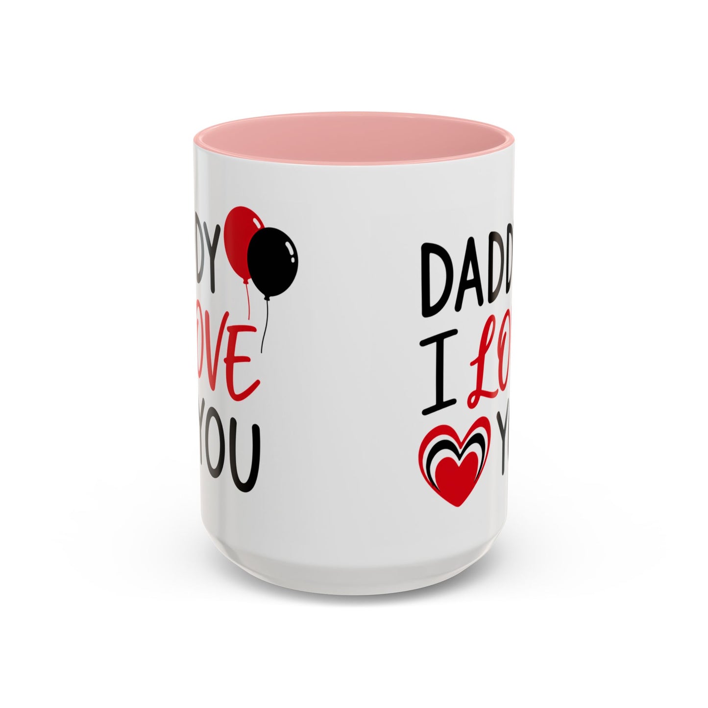 Taza de café Printify "Daddy I Love You" para el Día del Padre, capacidad de 11 onzas, diseño con mensaje especial en cerámica blanca