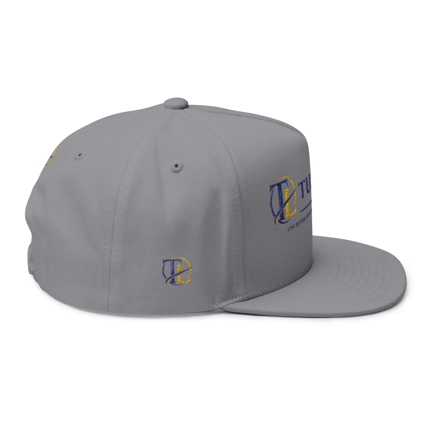 Gorra de camionero TushLife Flame con bordado en la parte frontal, malla transpirable y cierre tipo snapback, marca Printify.