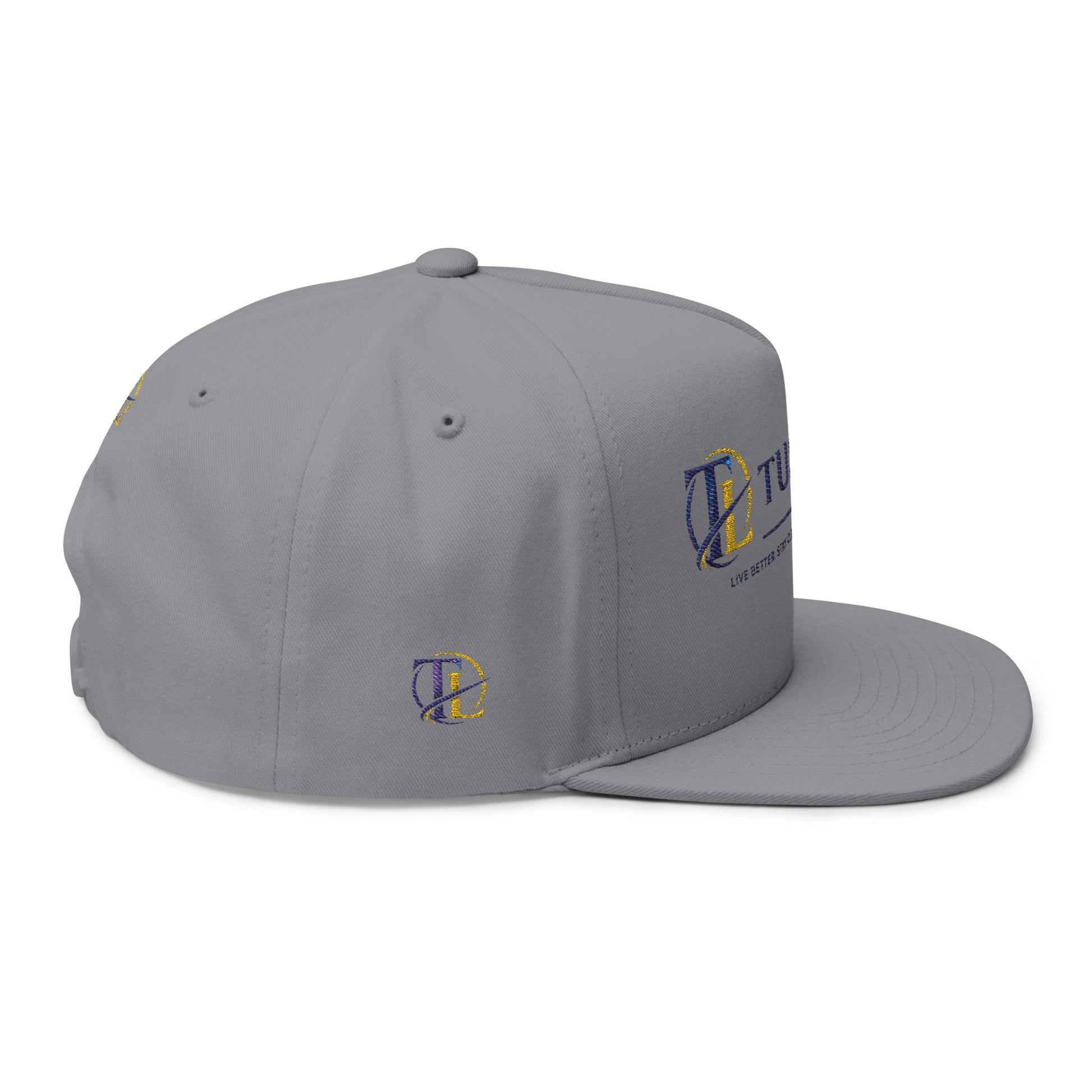 Gorra de camionero TushLife Flame con bordado en la parte frontal, malla transpirable y cierre tipo snapback, marca Printify.