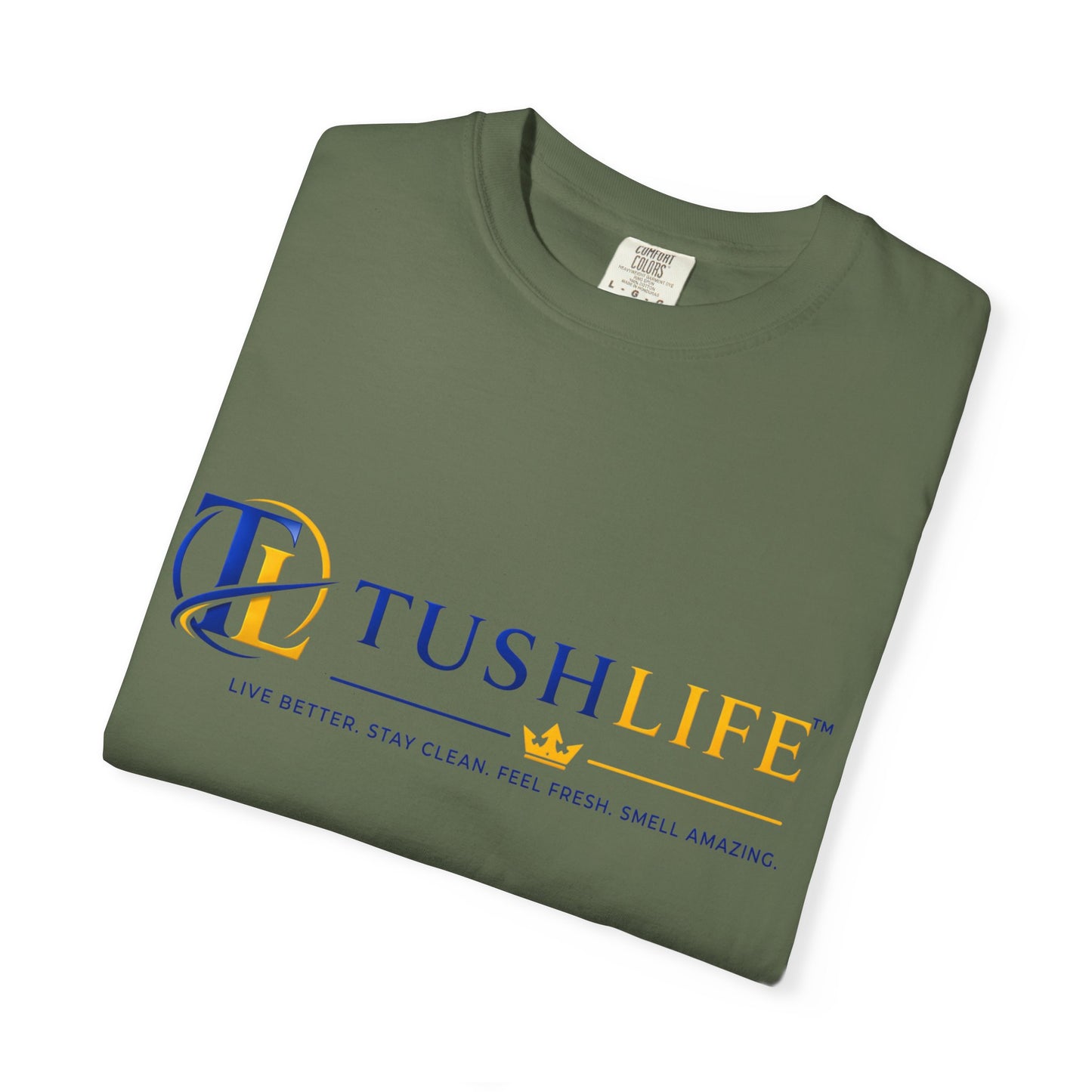 Camiseta de algodón premium TUSHLIFE, camiseta cómoda para uso diario, con diseño simple y suave en color blanco.