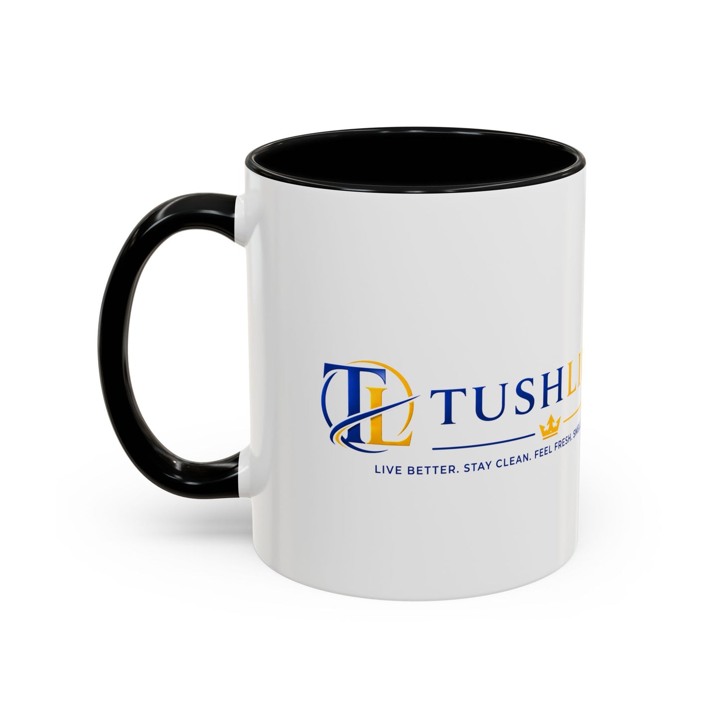 Taza de cerámica TUSHLIFE Premium para café, en tamaños de 11 oz y 15 oz, con diseño elegante y acabado brillante.