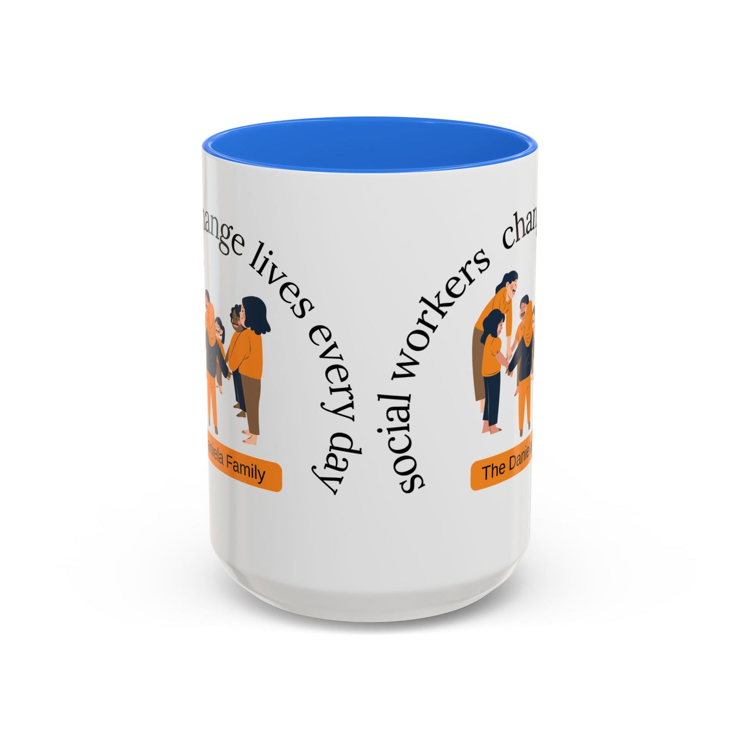 Taza de cerámica Printify para trabajadores sociales con mensaje "Change Lives" en diferentes tamaños, 11oz o 15oz.