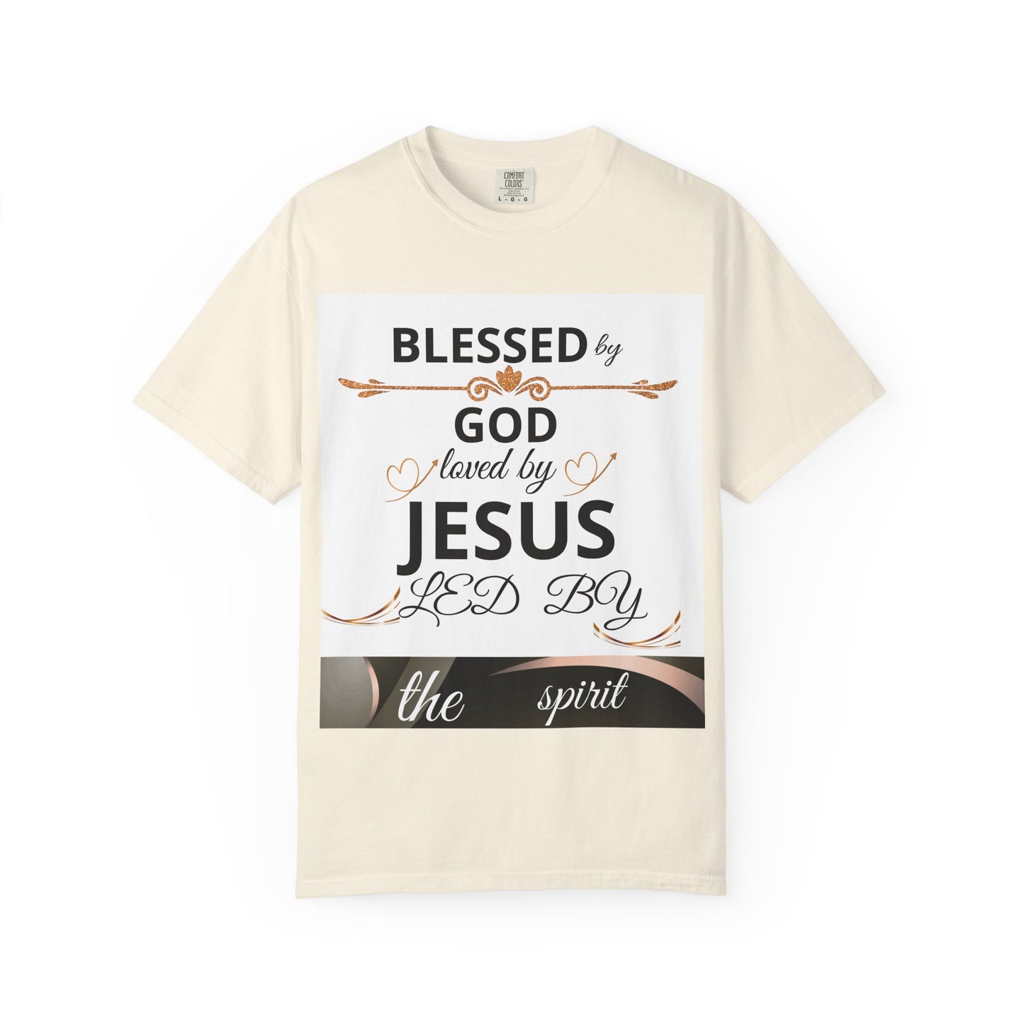 Camiseta unisex "Blessed by God" de Printify en color teñido para iglesia, familia y viajes, ropa cristiana y de fe