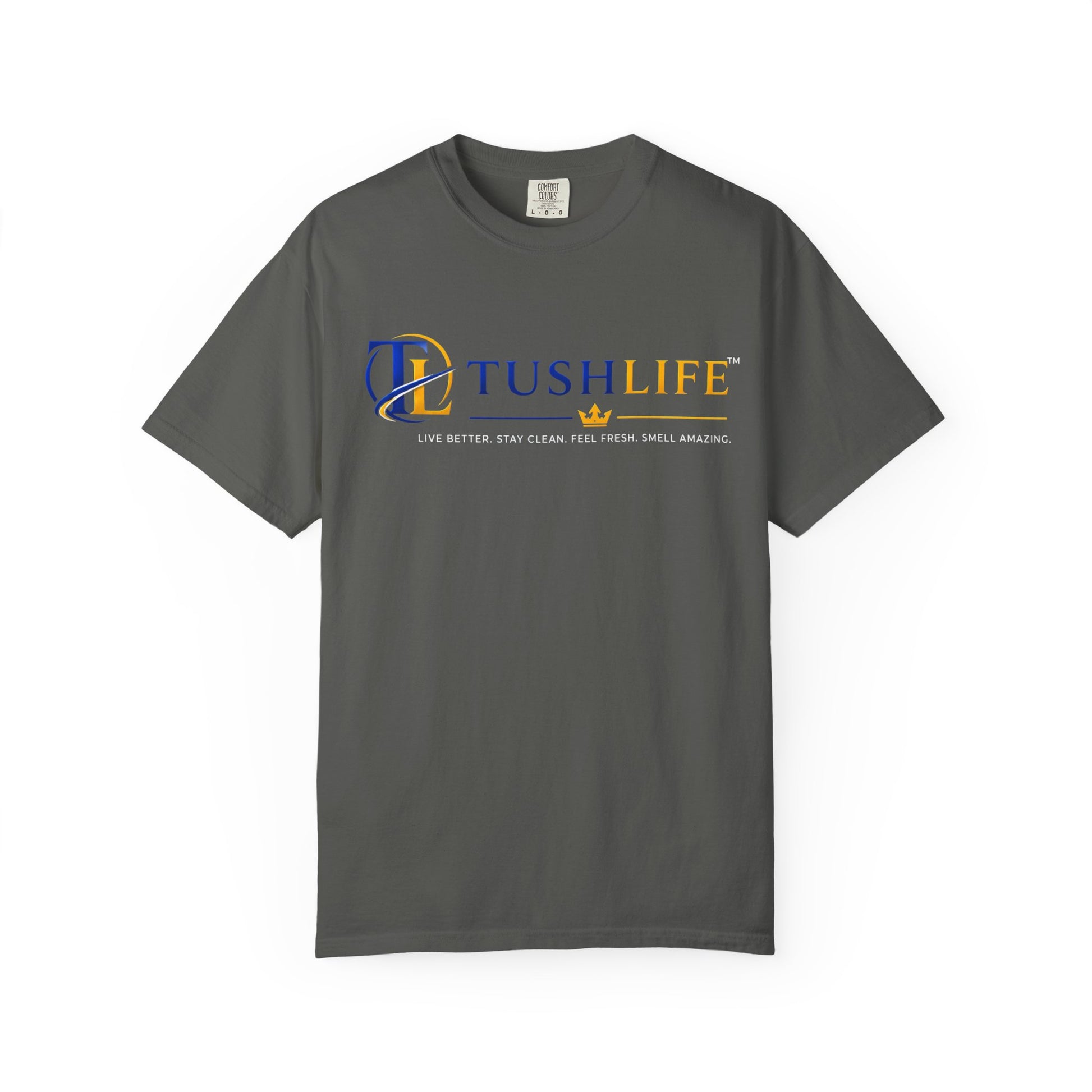 Camiseta de algodón desgastada TUSH LIFE de Printify, suave y cómoda, con acabado desgastado y estilo casual.