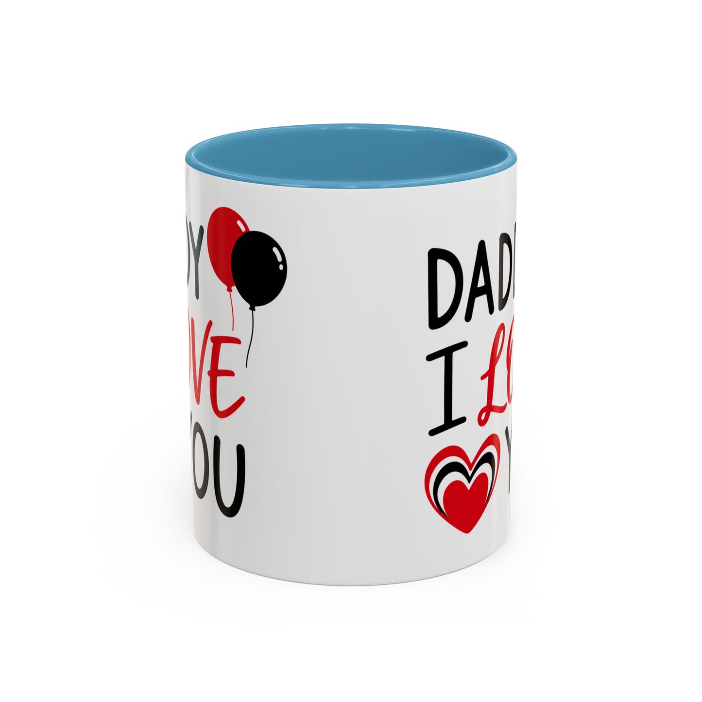 Taza de café con mensaje "Daddy I Love You" de Printify, mug de 11 oz para Día del Padre, diseño en cerámica blanca.
