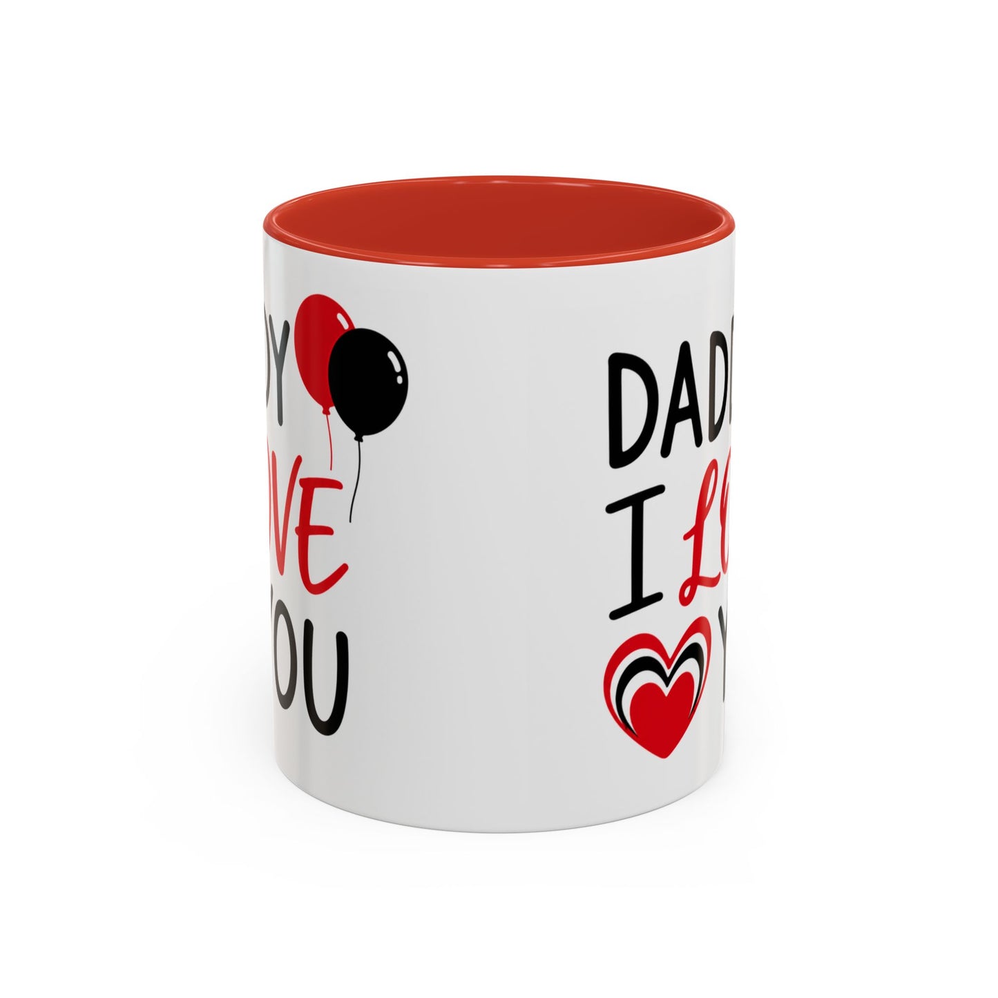 Taza de café de 11 oz con mensaje "Daddy I Love You" de Printify, ideal para el Día del Padre, con diseño decorativo en cerámica.