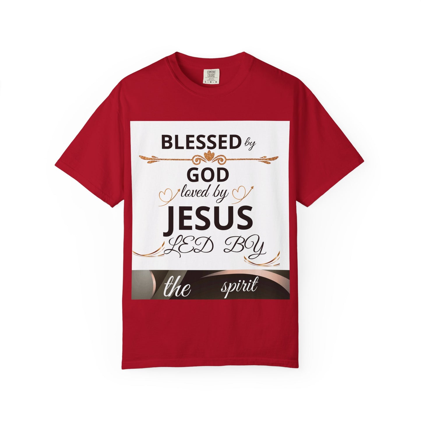 Camiseta unisex Blessed by God de Printify con diseño religioso, ideal para iglesia, familia y viajes, ropa de fe.