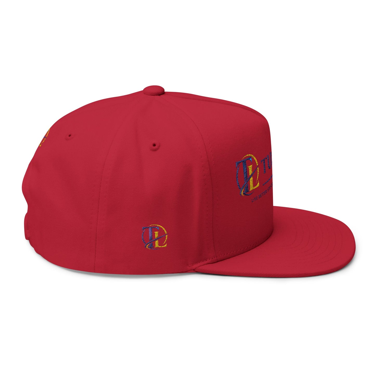 Gorra trucker TushLife con bordado de llama, malla en la parte trasera y cierre snapback, de la marca Printify.