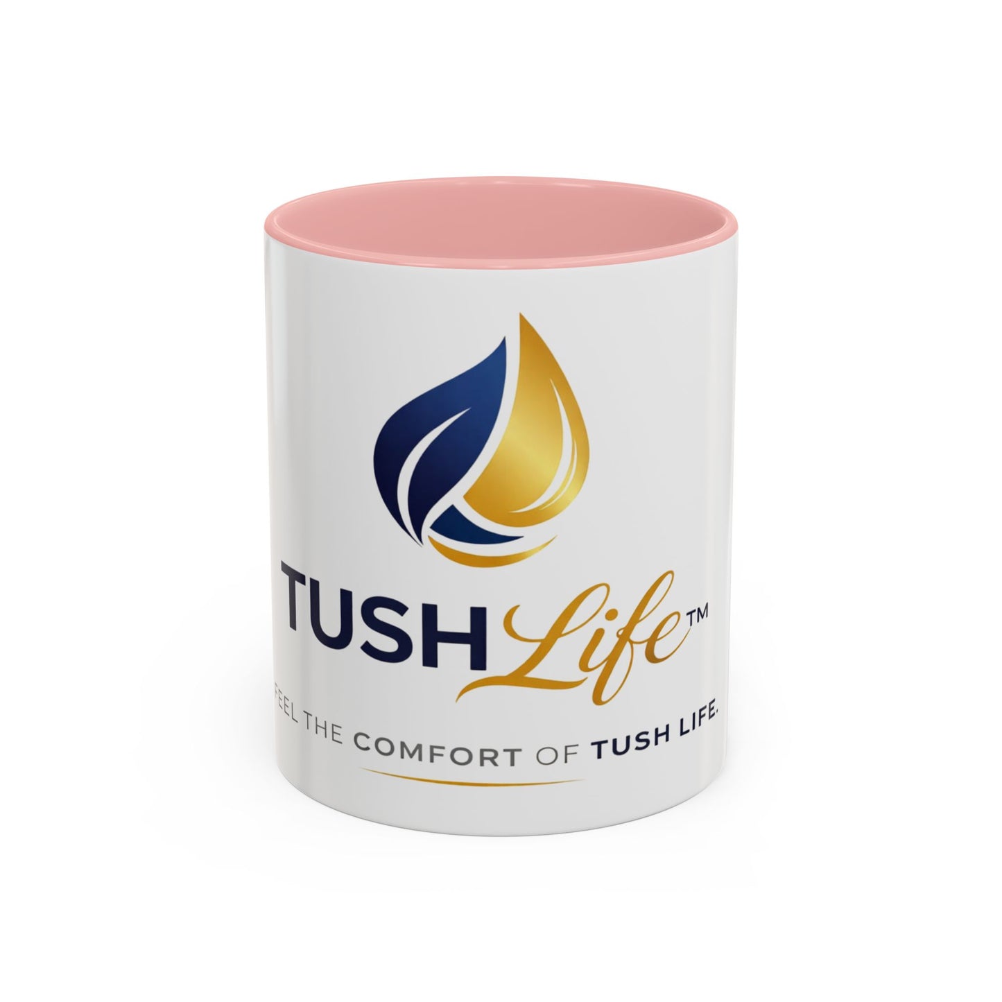 Taza TushLife de 11oz o 15oz de Printify, cerámica blanca con diseño gráfico en la superficie.