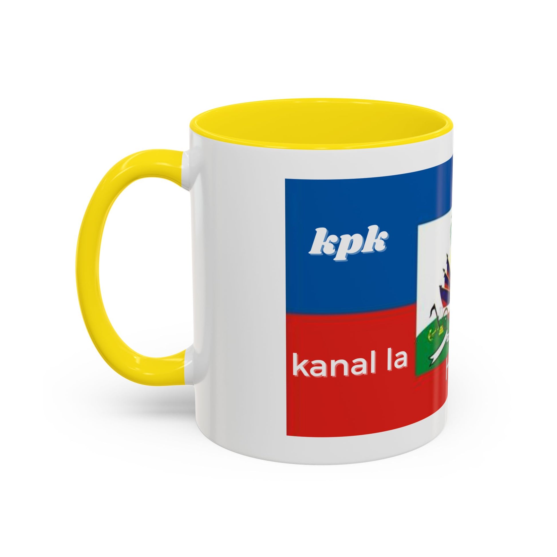 Taza de cerámica con diseño de café haitiano KPK Kanal La Pap Kanpe, ideal para té o café, decoración de cocina y oficina.