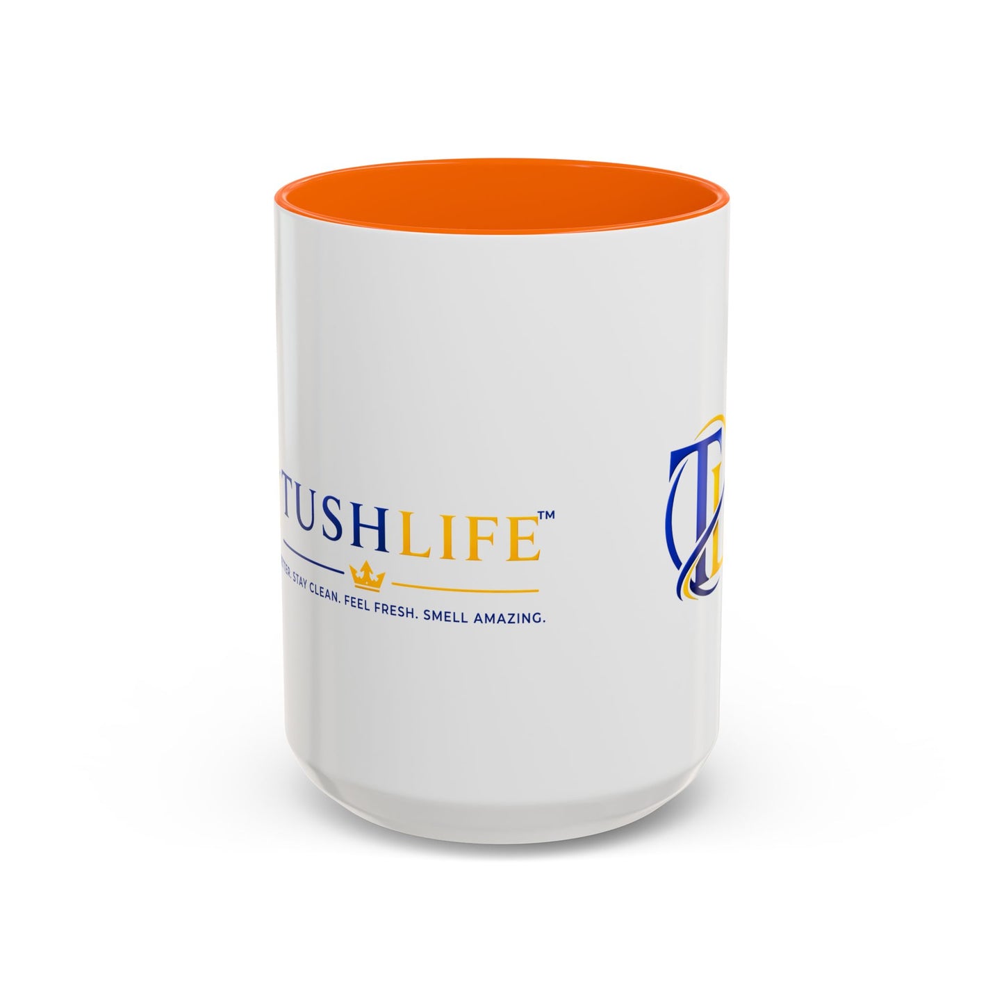 Taza de cerámica TUSHLIFE Premium para café, disponible en 11oz y 15oz, con diseño elegante y marca Printify.