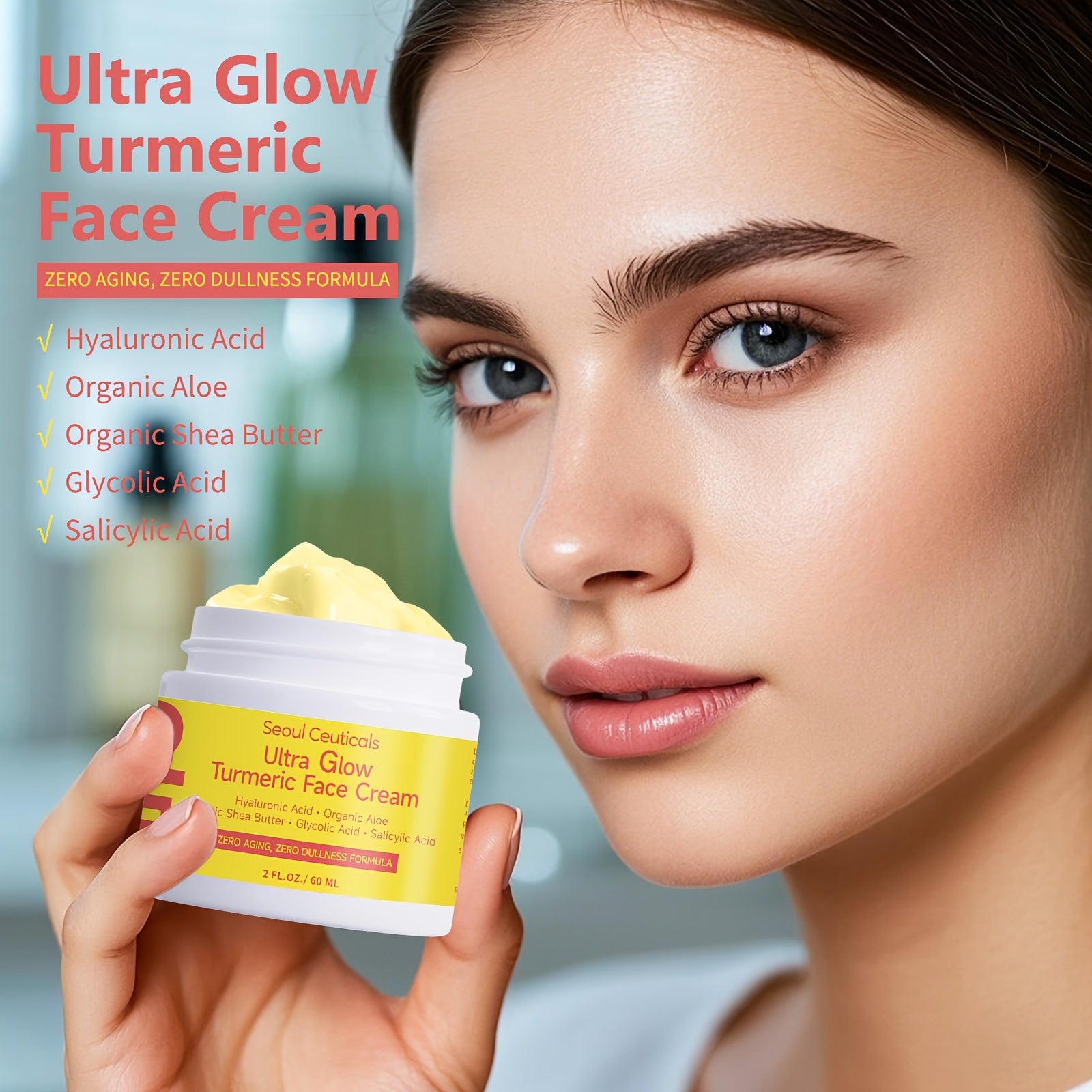 Crema facial de cúrcuma y ácido salicílico Dreamblue, hidratante y control de grasa, con aloe vera y extracto de ganoderma.