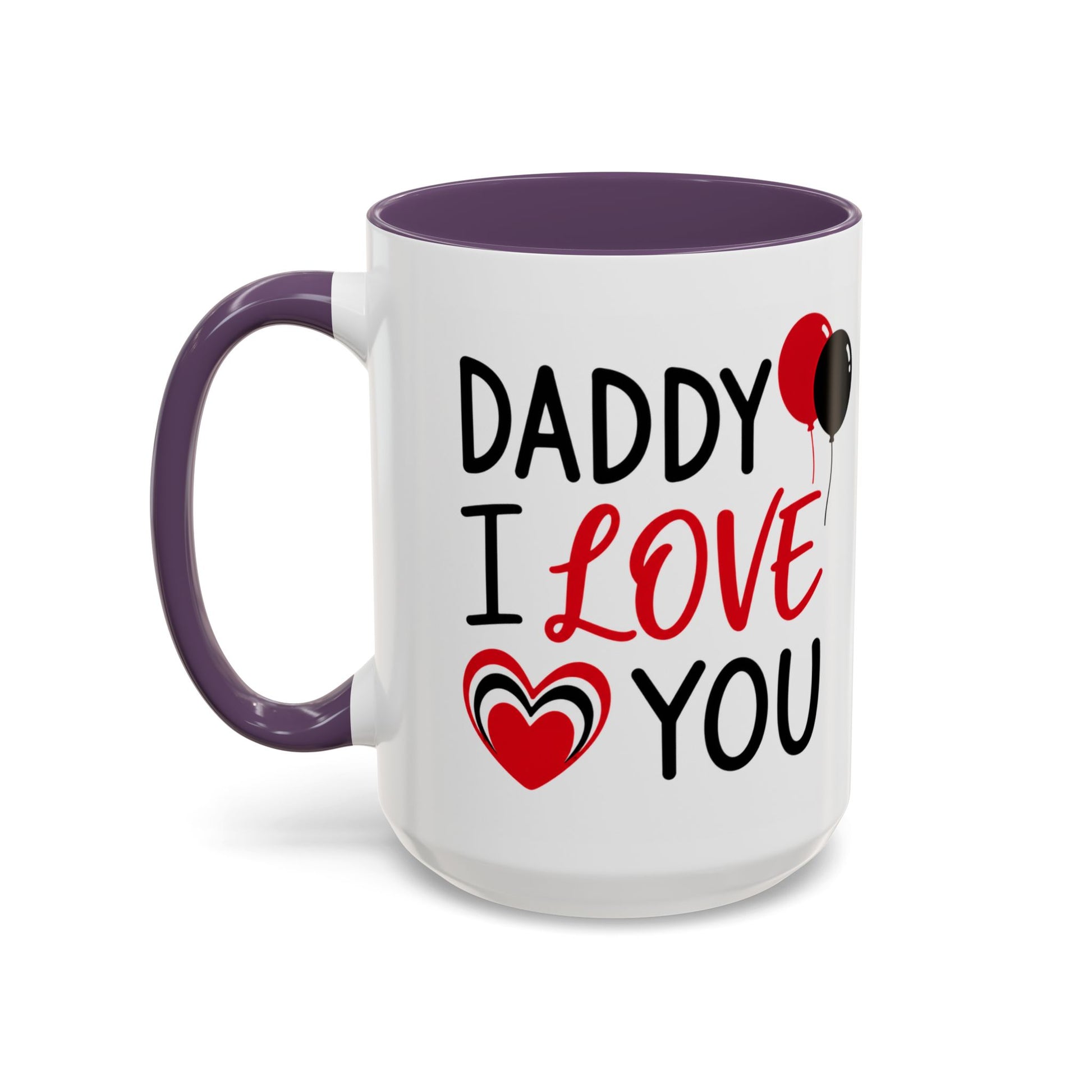 Taza de café Printify "Daddy I Love You" para el Día del Padre, de 11 oz, con diseño en color y mango ergonómico.