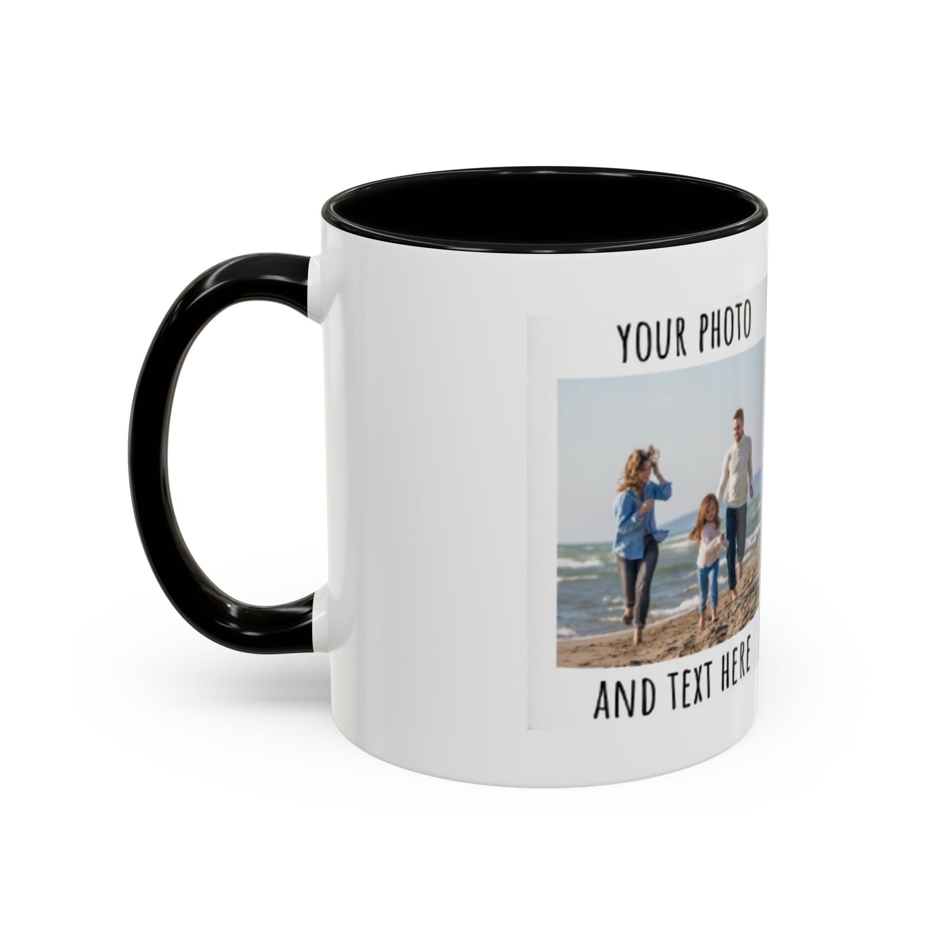 Taza de café para pareja de cerámica de Printify, con diseño personalizado para esposa y esposo, en tamaños de 11oz y 15oz.