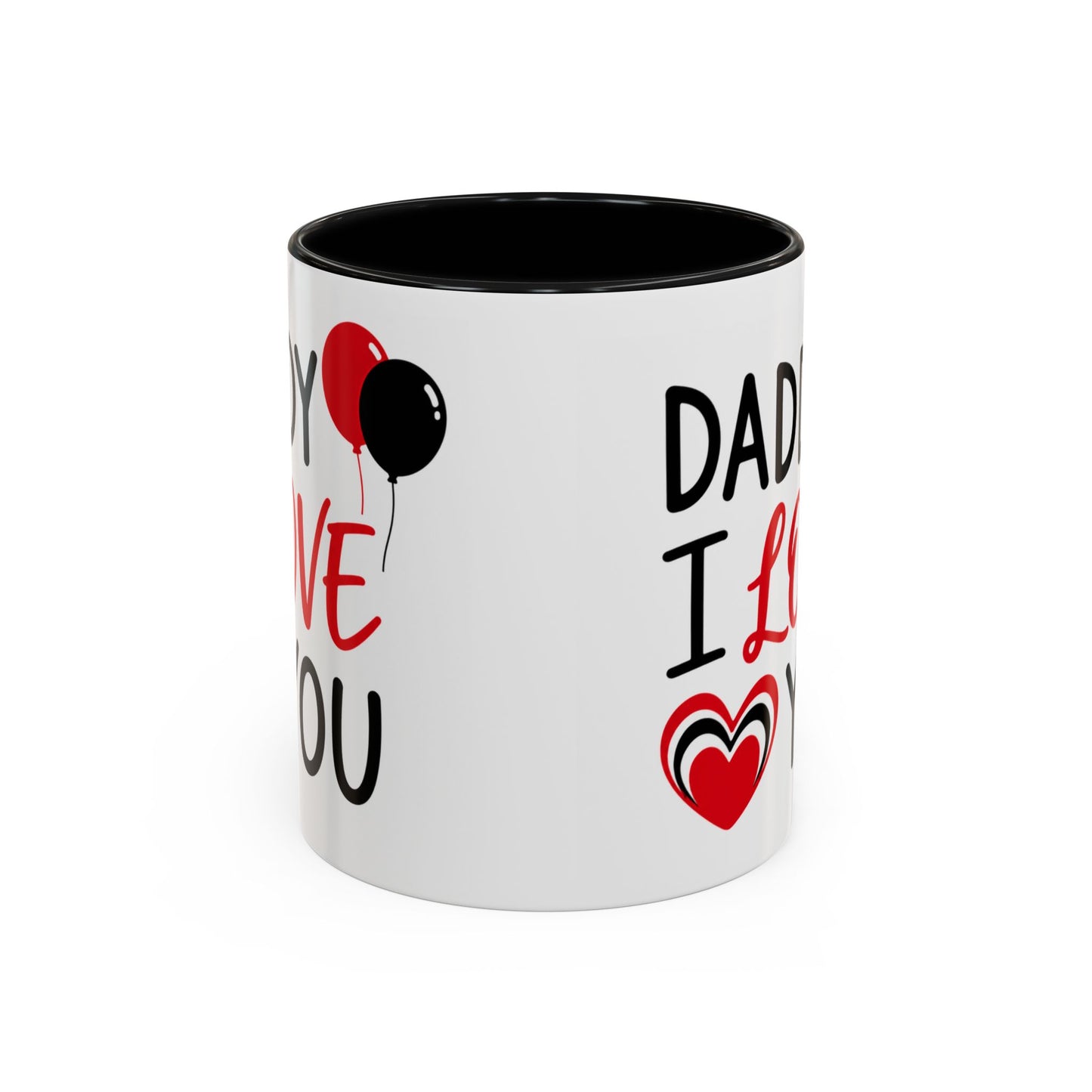 Taza de café Printify "Daddy I Love You" para el Día del Padre, 11 oz, diseño con texto en cerámica blanca.