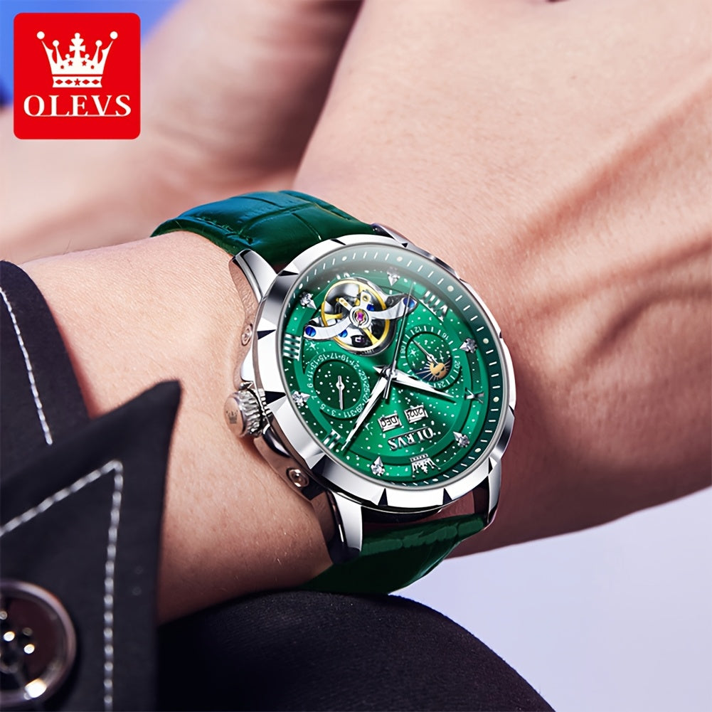 Reloj mecánico automático para hombre Dreamblue con esfera luminosa, correa de acero inoxidable y estilo clásico y casual