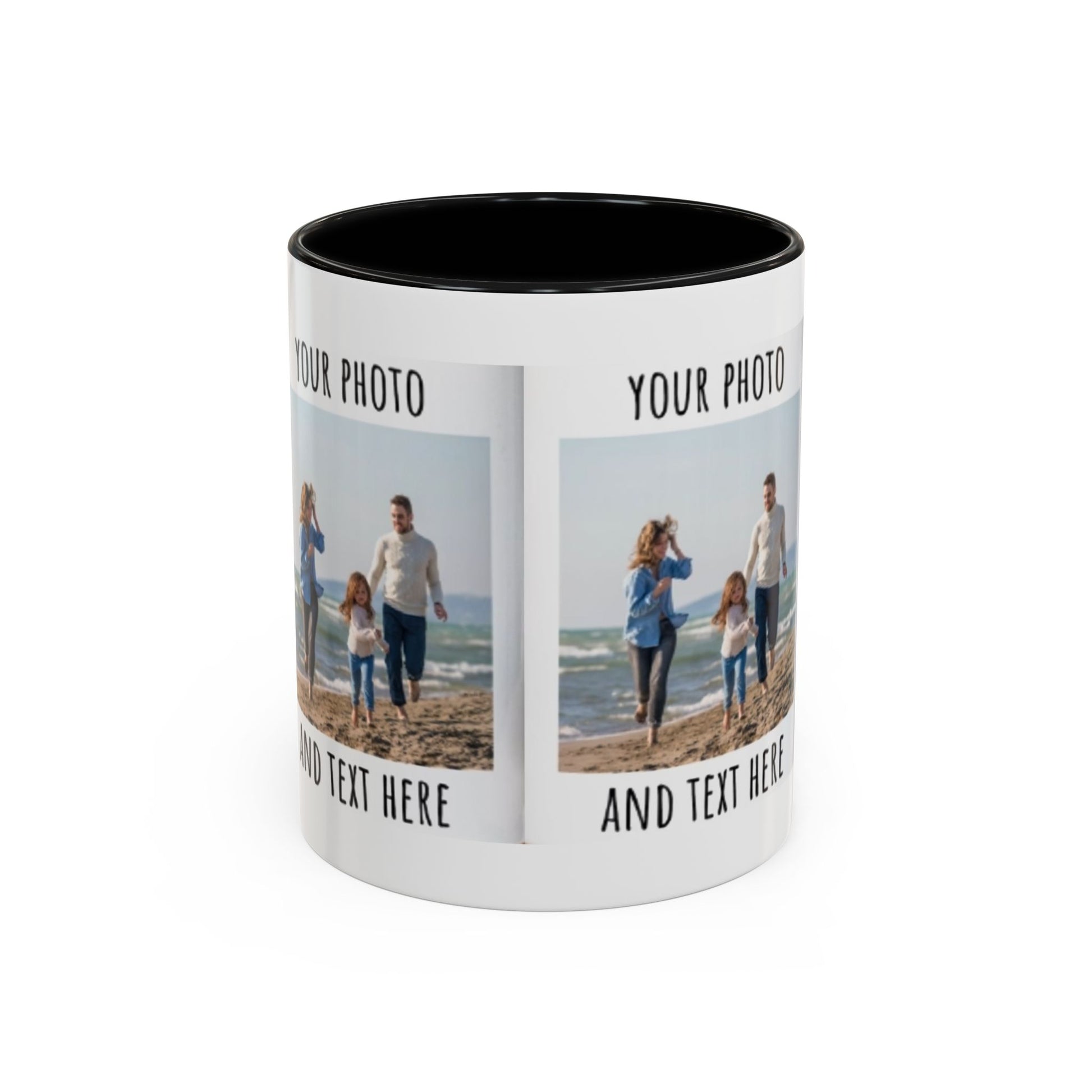 Taza de café para pareja de cerámica, con diseño personalizado y estilo familiar, en tamaños de 11oz y 15oz.