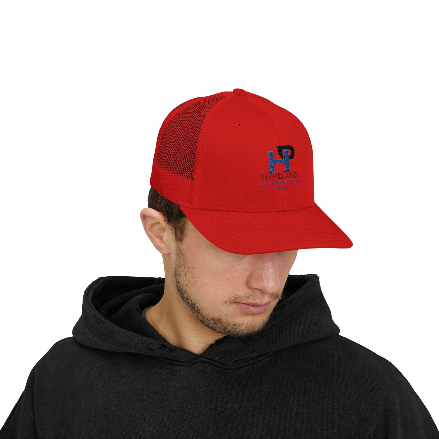 Gorra trucker moderna de la marca Dreamblue, estilo snapback deportivo para uso casual y actividades al aire libre.