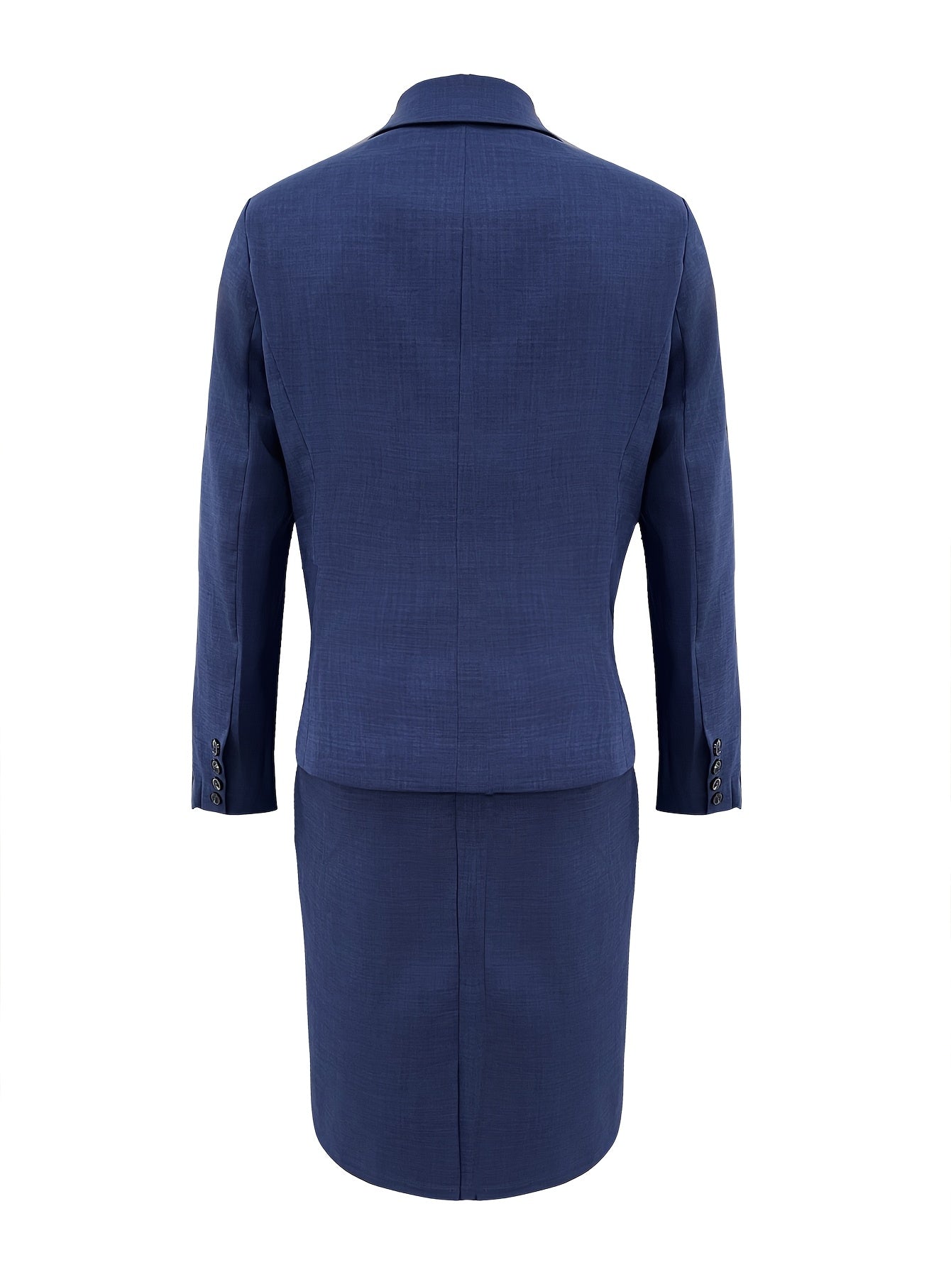 Conjunto formal para mujer de falda y blazer con lazo, traje clásico de oficina, chaqueta entallada y falda lápiz en estilo elegante.
