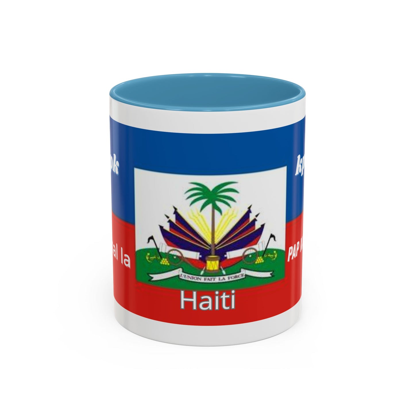 Taza de cerámica con diseño de café haitiano KPK Kanal La Pap Kanpe, ideal para té o café, decorativa y para oficina.