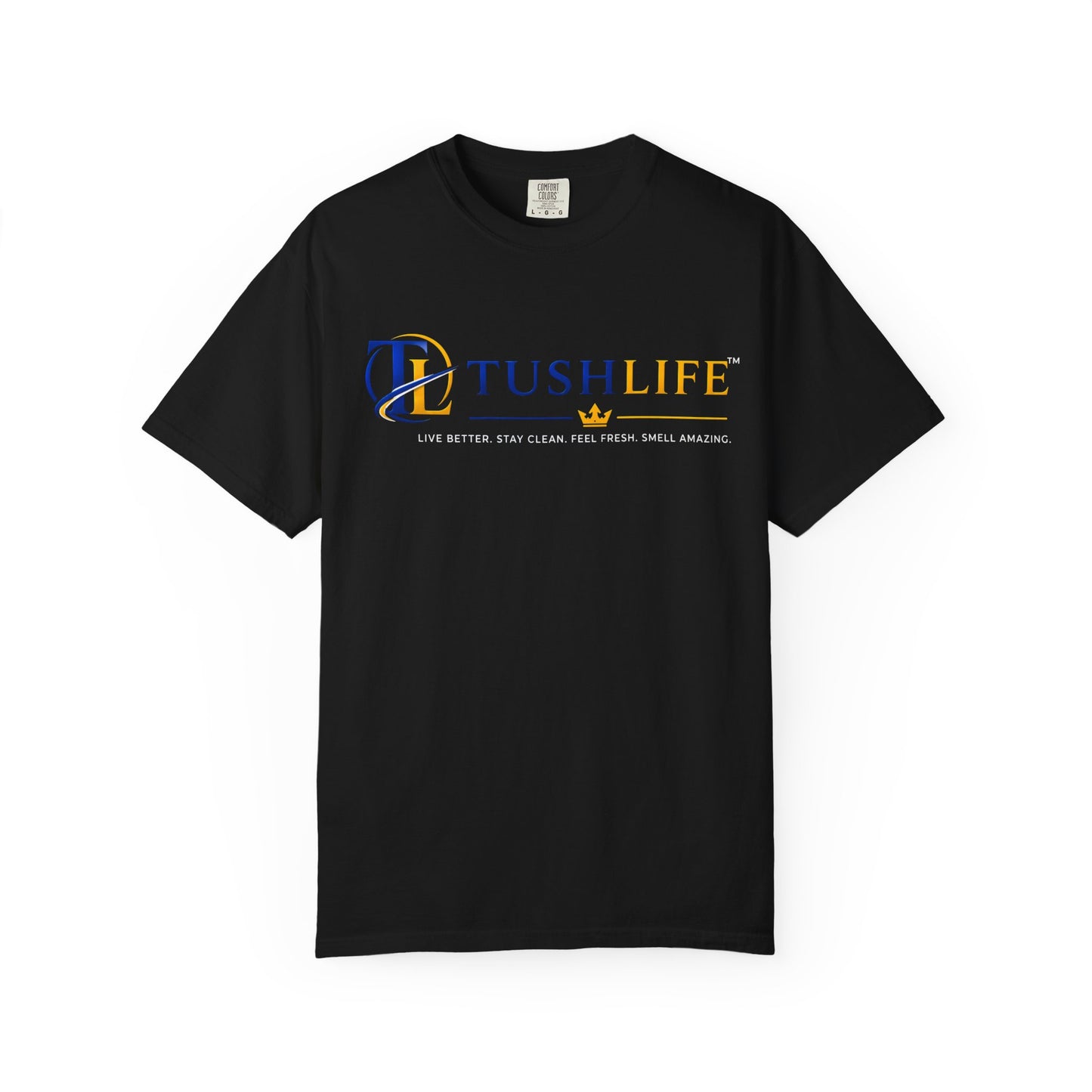 Camiseta TUSH LIFE de algodón teñido, suave y desgastada, de 6.1 oz, estilo casual de Printify, vista frontal del producto