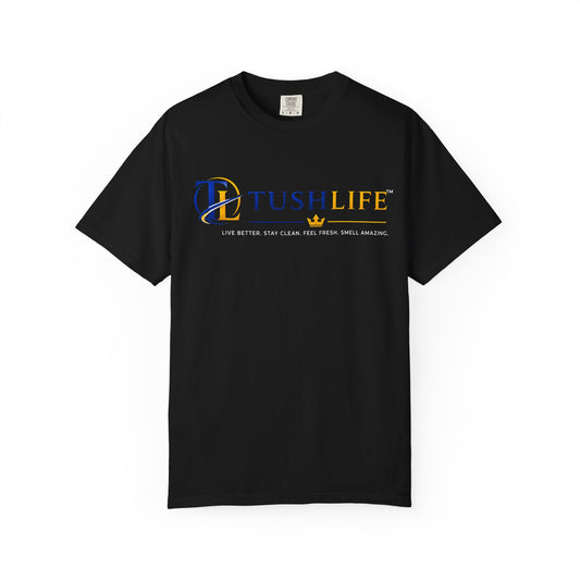Camiseta TUSH LIFE de algodón teñido, suave y desgastada, de 6.1 oz, estilo casual de Printify, vista frontal del producto