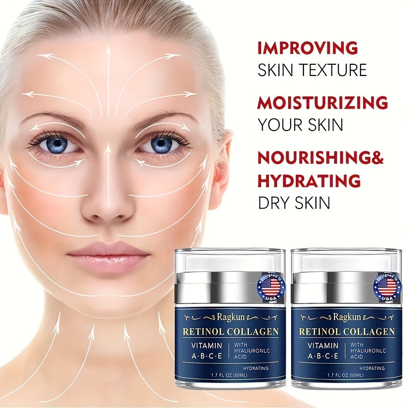 Set de dos frascos de crema hidratante con retinol día y noche de Dreamblue, para cuidado diario de la piel de hombres y mujeres.