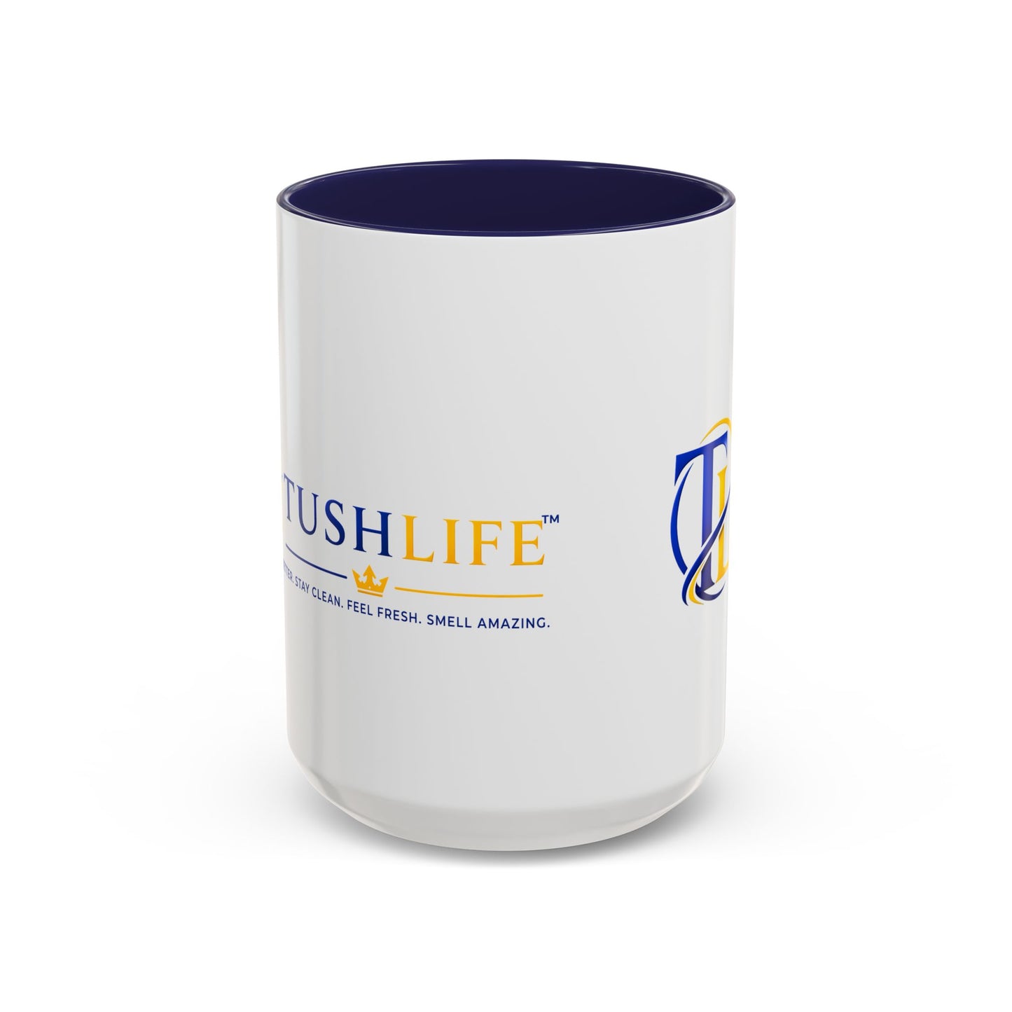 Taza de cerámica premium TUSHLIFE para café, en tamaño de 11oz o 15oz, con diseño elegante y acabado de alta calidad.