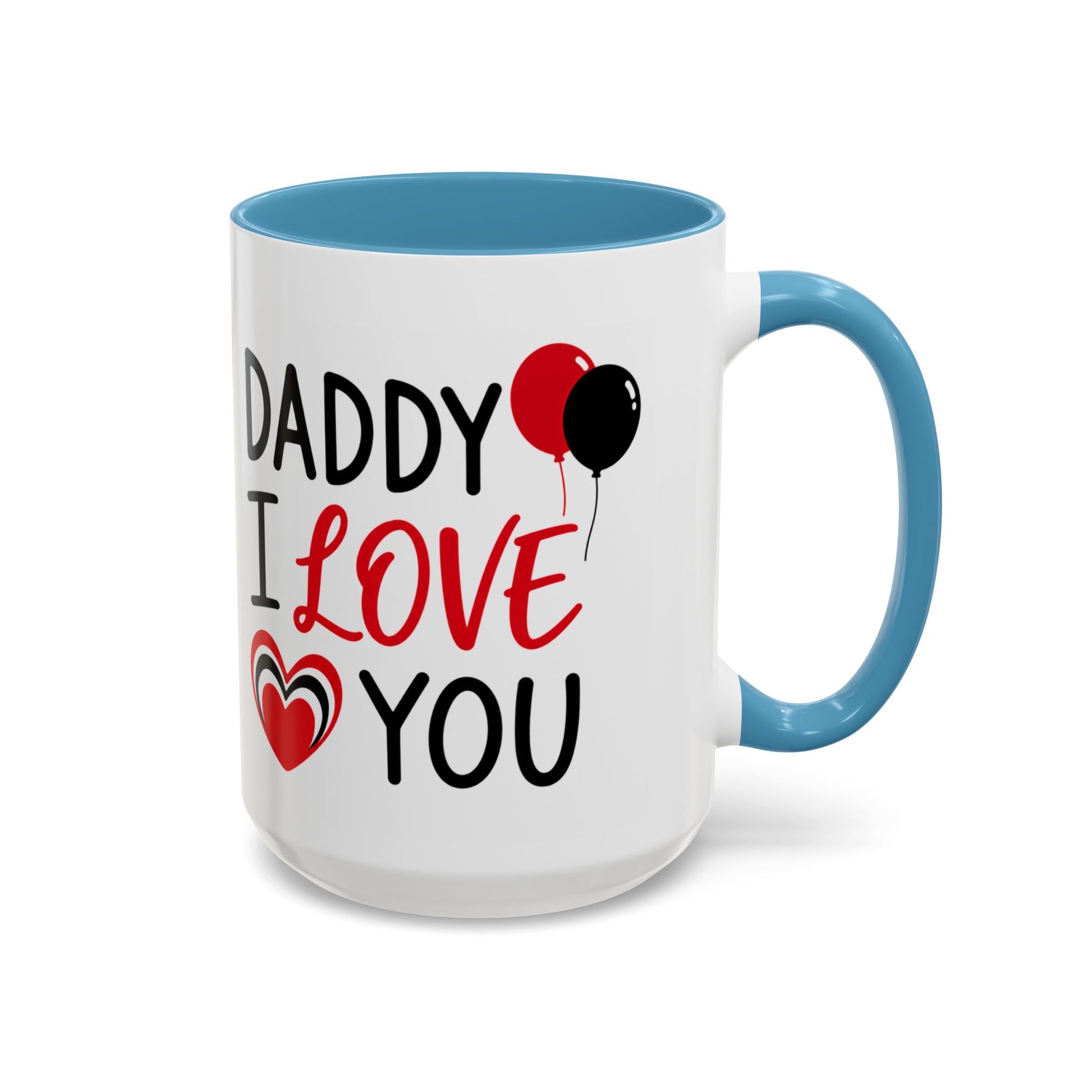 Taza de café Printify "Daddy I Love You" para el Día del Padre, 11 oz, con diseño de texto en cerámica blanca.