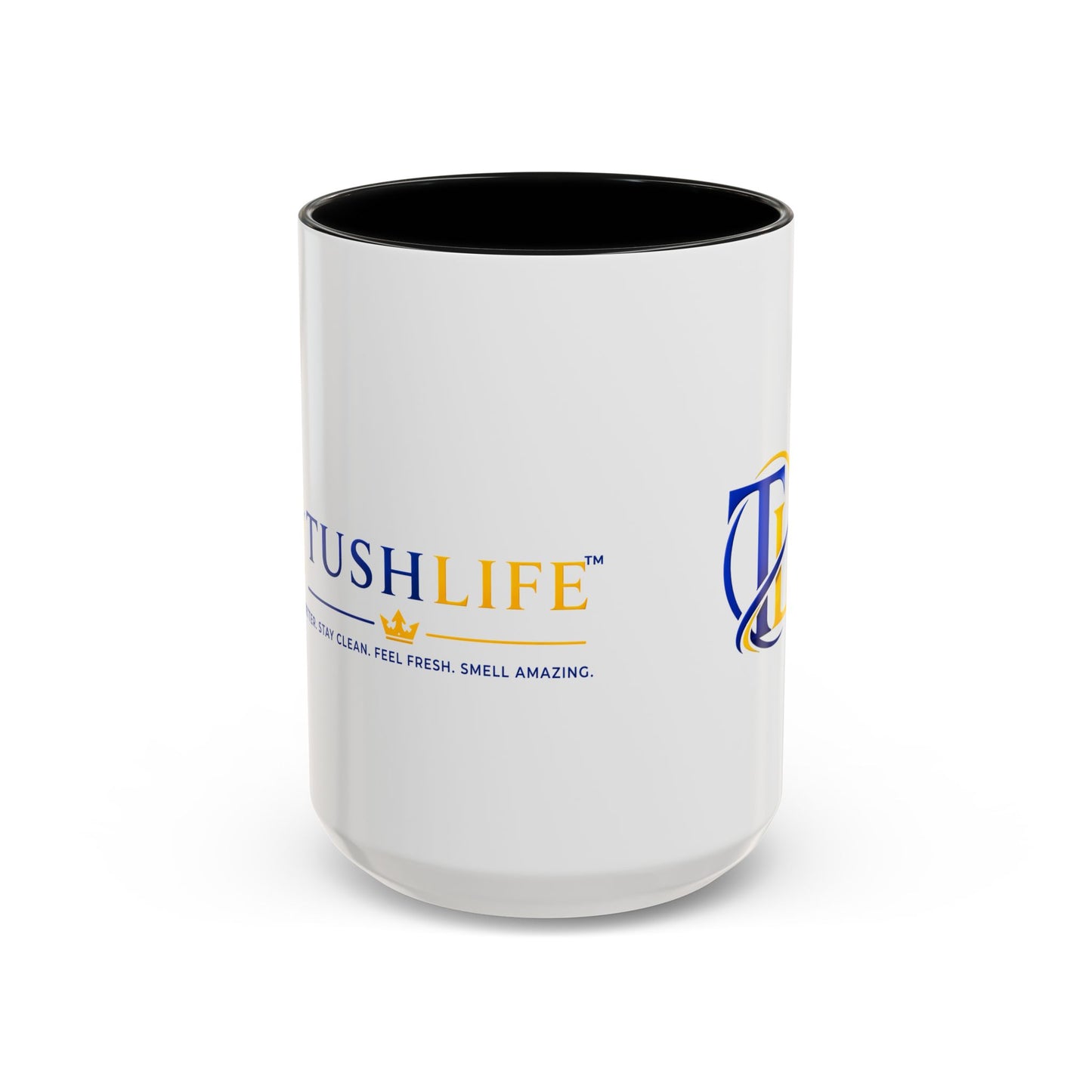 Taza de cerámica TUSHLIFE Premium para café, en tamaños elegantes de 11oz y 15oz, con diseño sofisticado y acabado brillante.