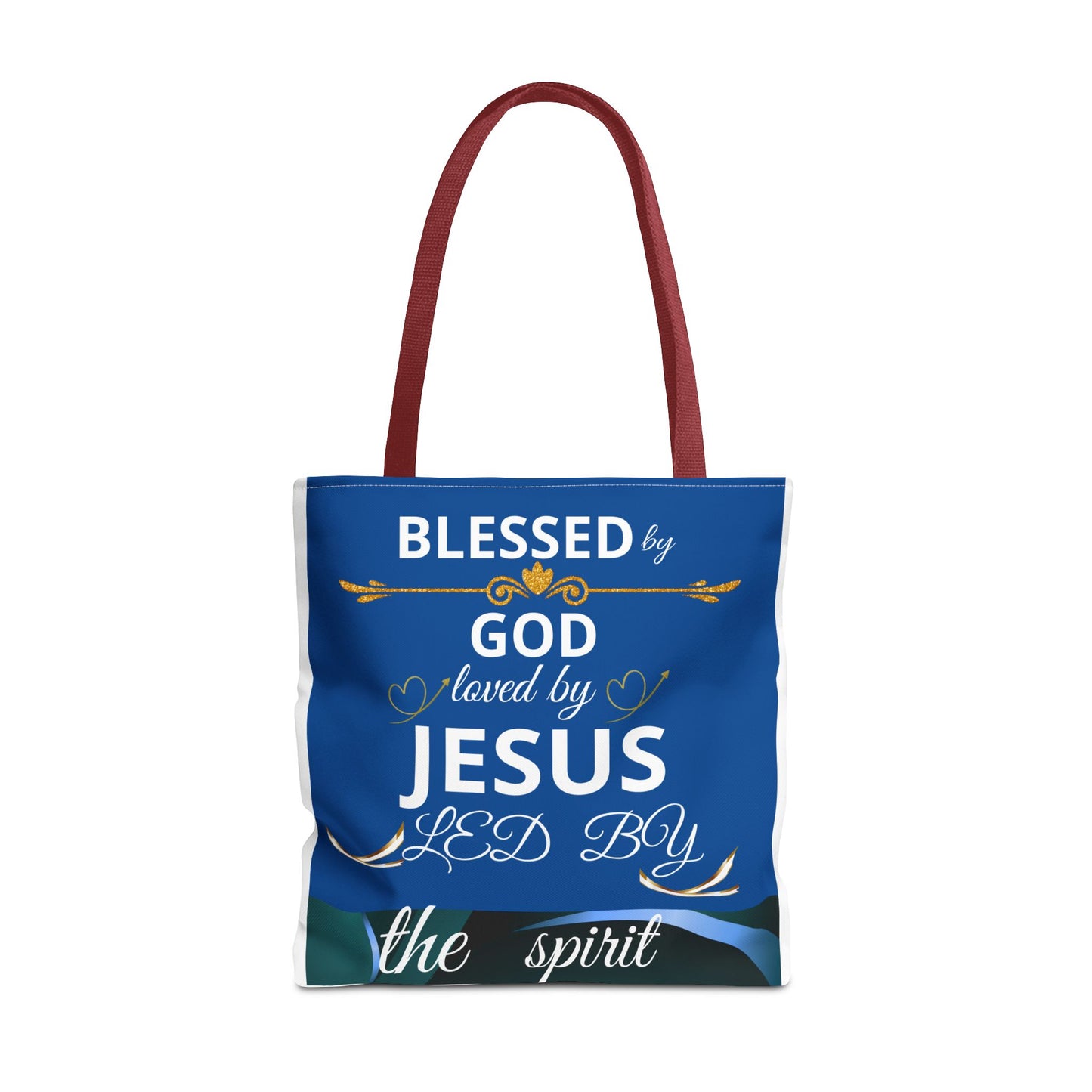 Bolso de mano Christian Mom con mensaje inspirador "Confiando en Dios en todo" en tela impresa, regalo religioso y agradecido.