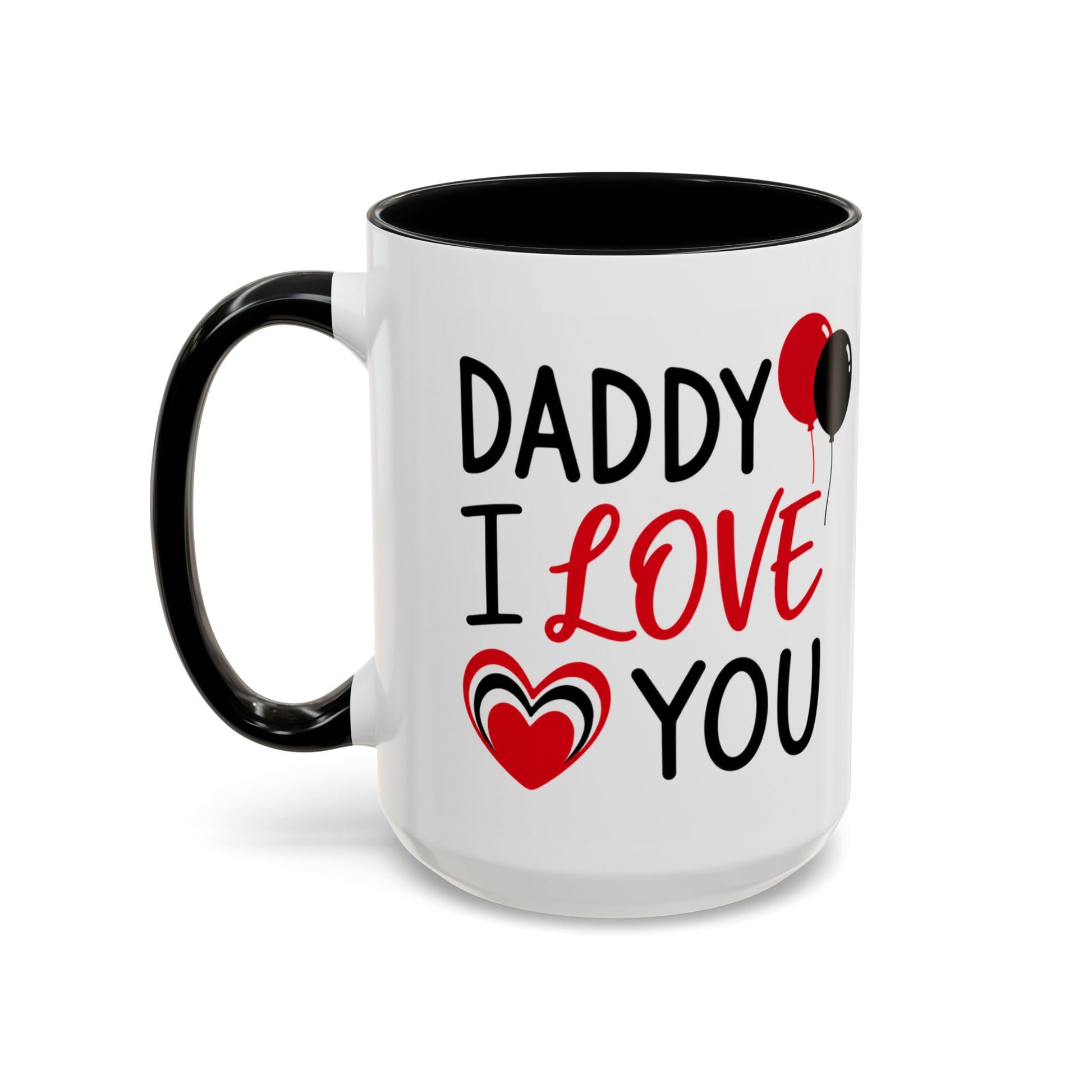 Taza de café Printify "Daddy I Love You" para el Día del Padre, 11 oz, con diseño de acento y mensaje emotivo.