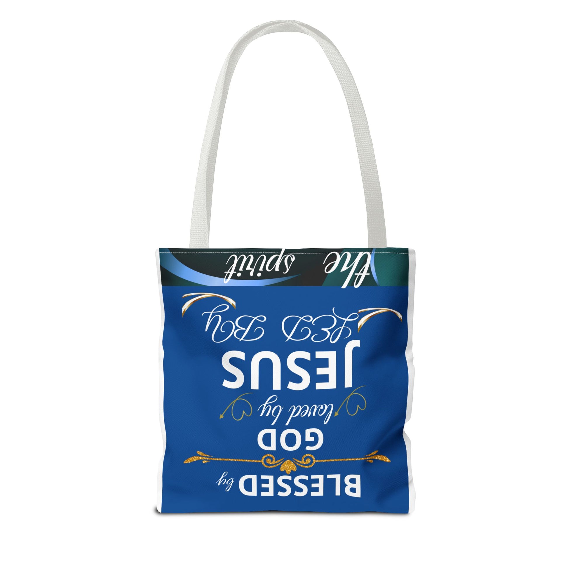 Bolso de mano inspirador Christian Mom Tote Bag con mensaje de confianza en Dios, agradecida y bendecida, estilo religioso y espiritual.