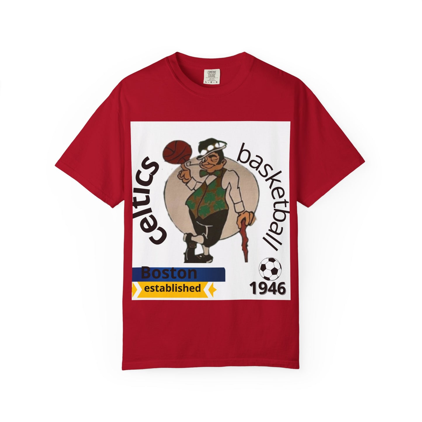 Camiseta unisex de los Boston Celtics Legends Tribute de Comfort Colors, ropa deportiva para fans de baloncesto y adultos.