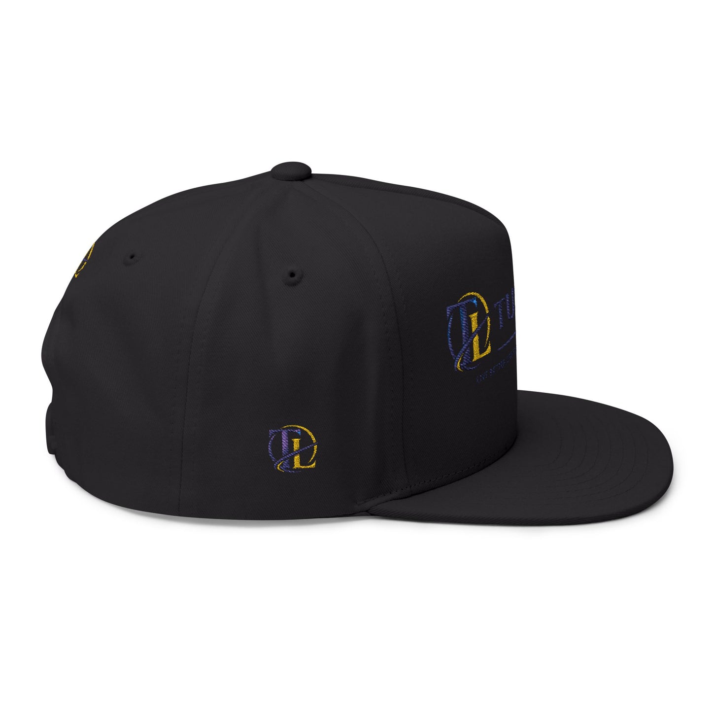 Gorra trucker TushLife con bordado de llamas, malla y cierre ajustable, estilo snapback, marca Printify