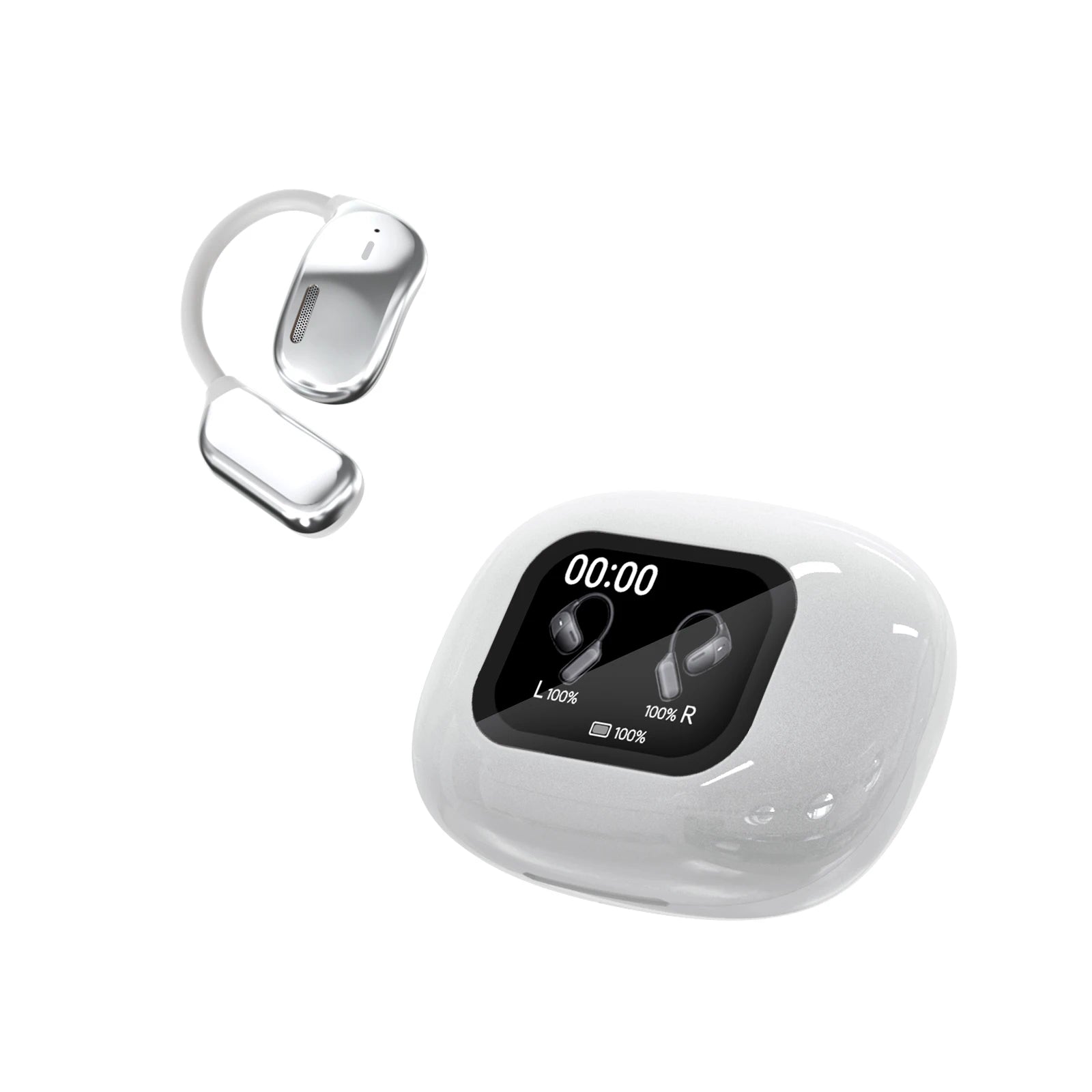 Auriculares inalámbricos RJ-Solutions JM16 Premium AI Translator con micrófono, diseño compacto y tecnología de traducción en tiempo real.