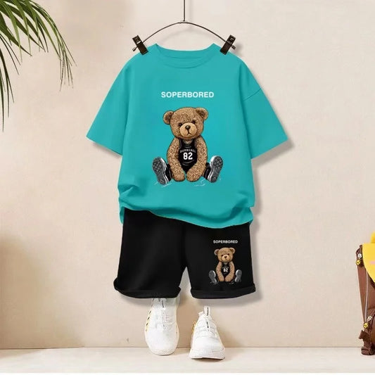 Conjunto de ropa de verano para bebé niño y niña de Dreamblue, camiseta con dibujos y pantalones cortos para niños pequeños.