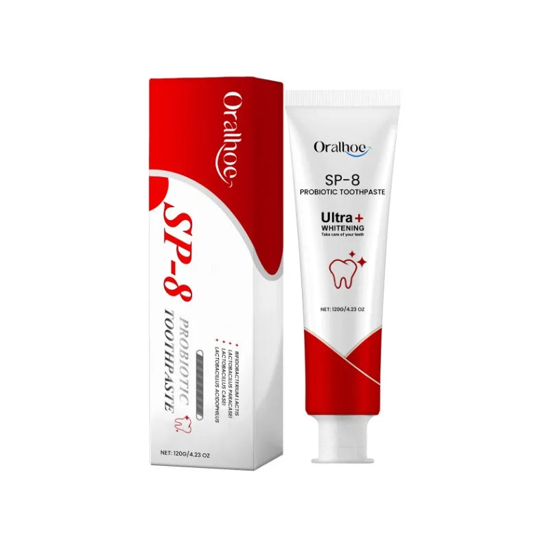 Dentífrico probiótico Dreamblue SP-8 para blanquear y eliminar manchas de placa en dientes, con 120g y aroma fresco.