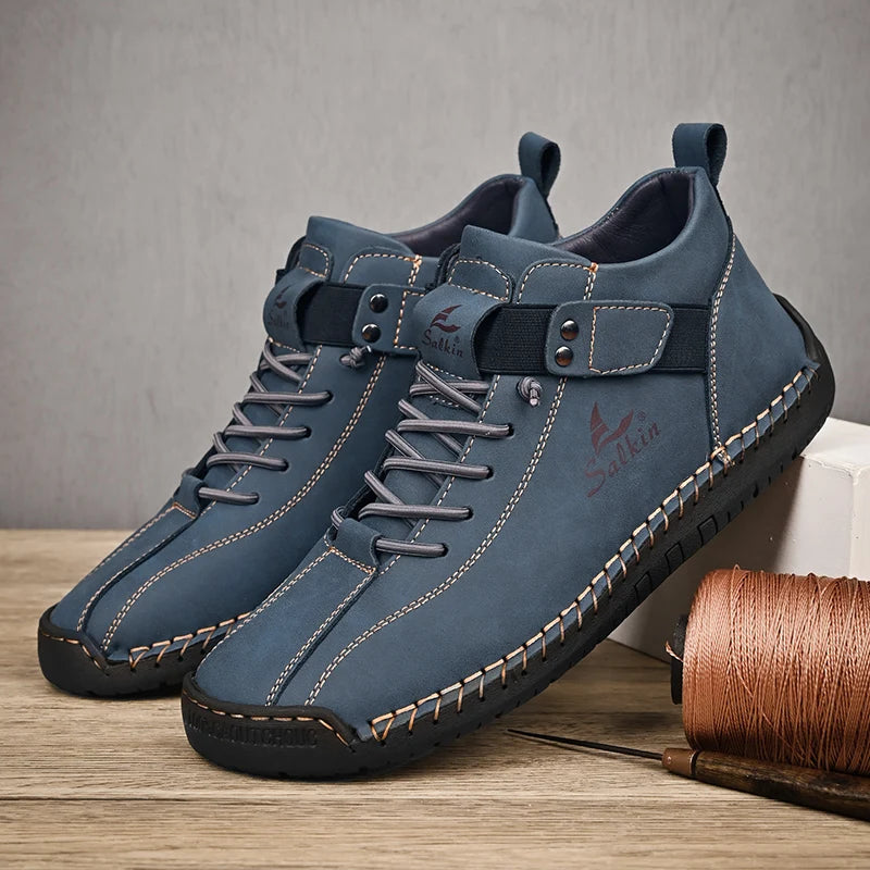 Zapatos de cuero casuales para hombre de Dreamblue, diseño de sneakers transpirables y botines de cuero para exteriores.