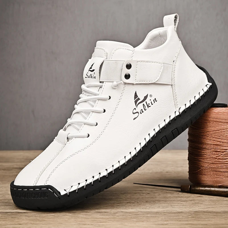 Zapatos casual de cuero para hombres Dreamblue 2024, diseñados con estilo, transpirables y ideales para exteriores y botas cortas.