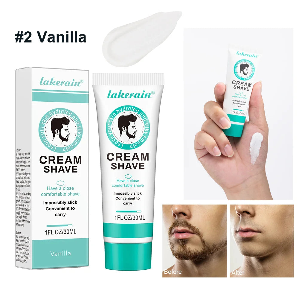 Crema de afeitar natural para hombres de Dreamblue, espuma densa y suave que suaviza la barba para un afeitado fácil y cómodo.
